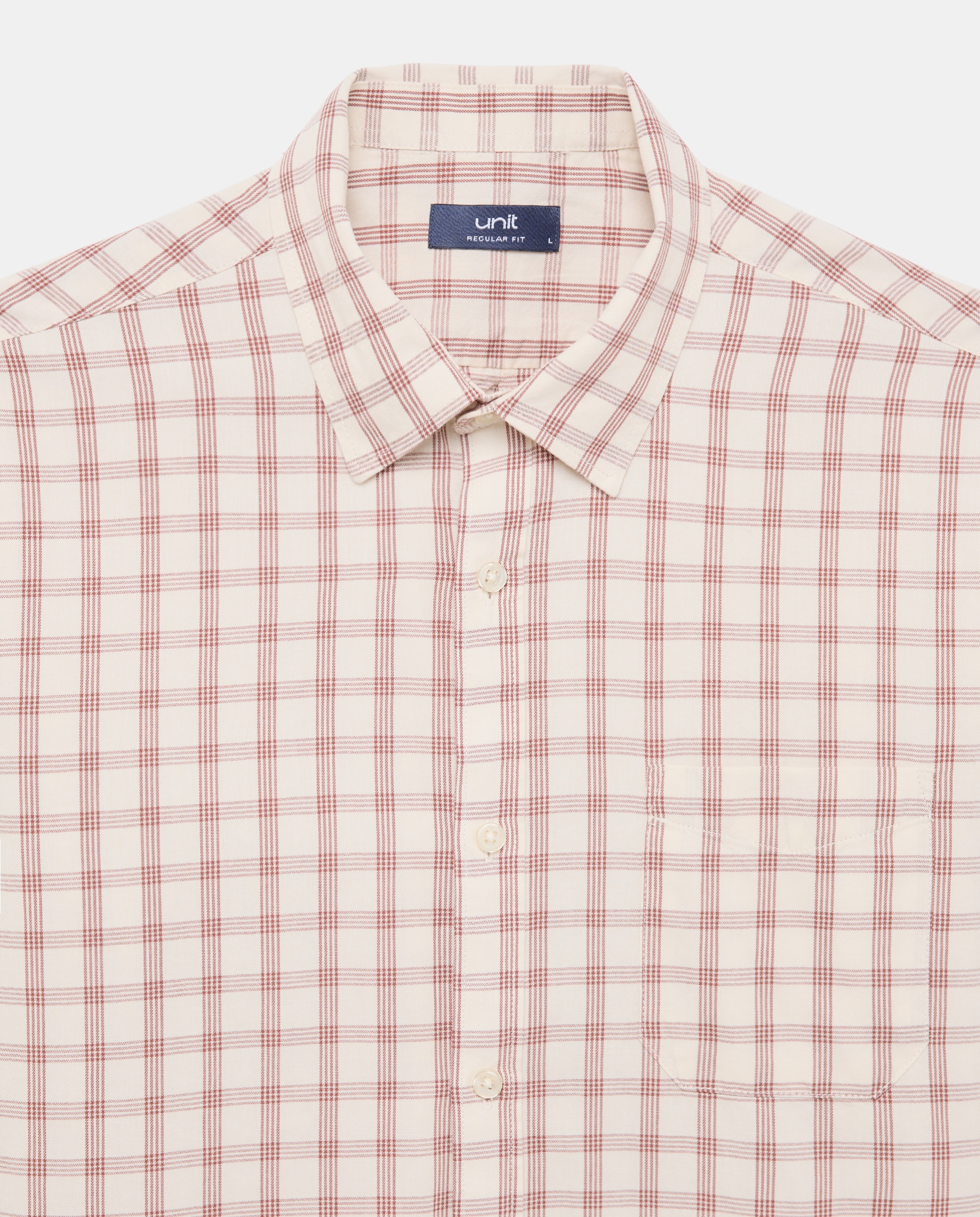 Camisa sport hombre sarga cuadros Naranja quemado-5
