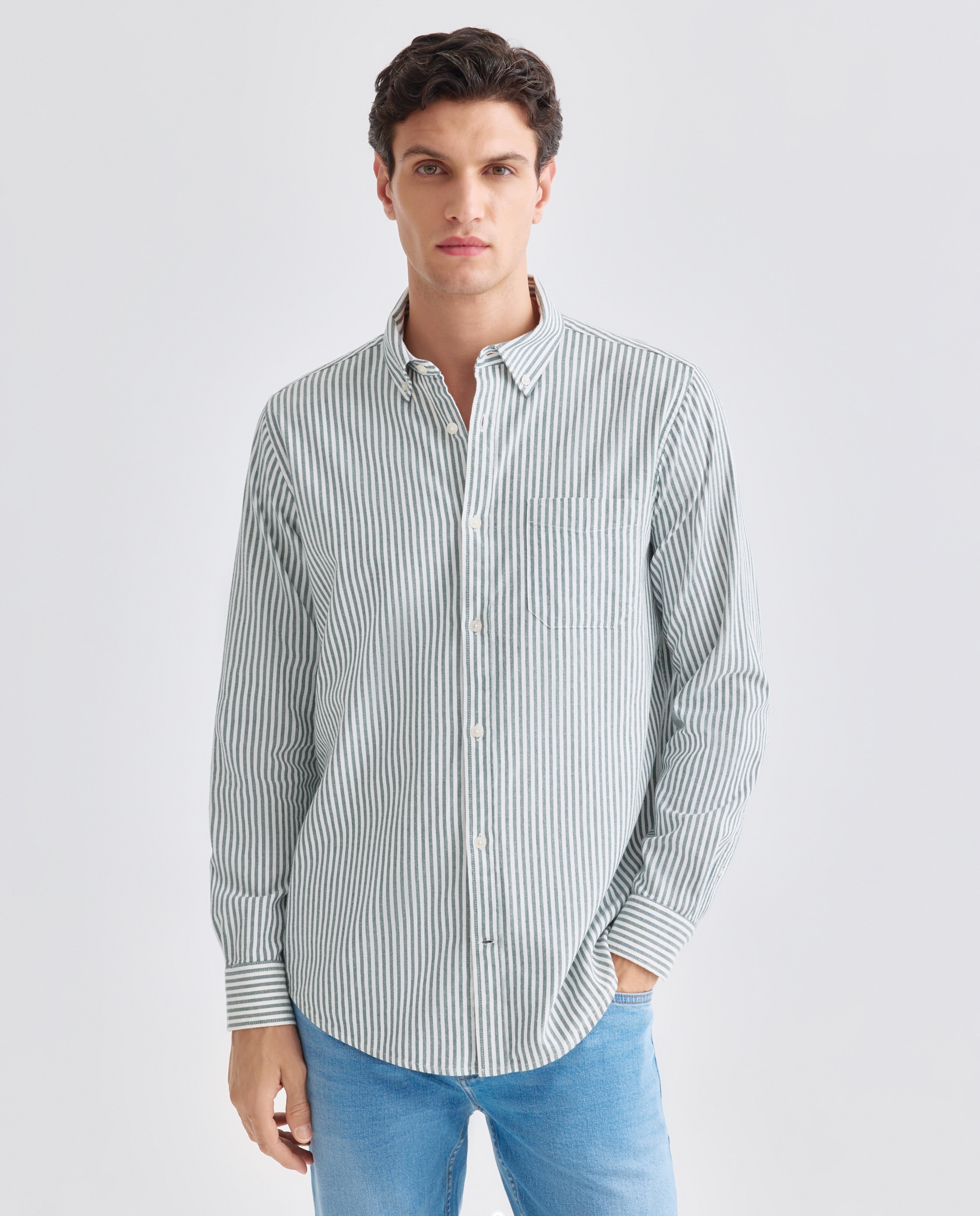 Camisa sport hombre villela cuadros 530 Verde oscuro-2