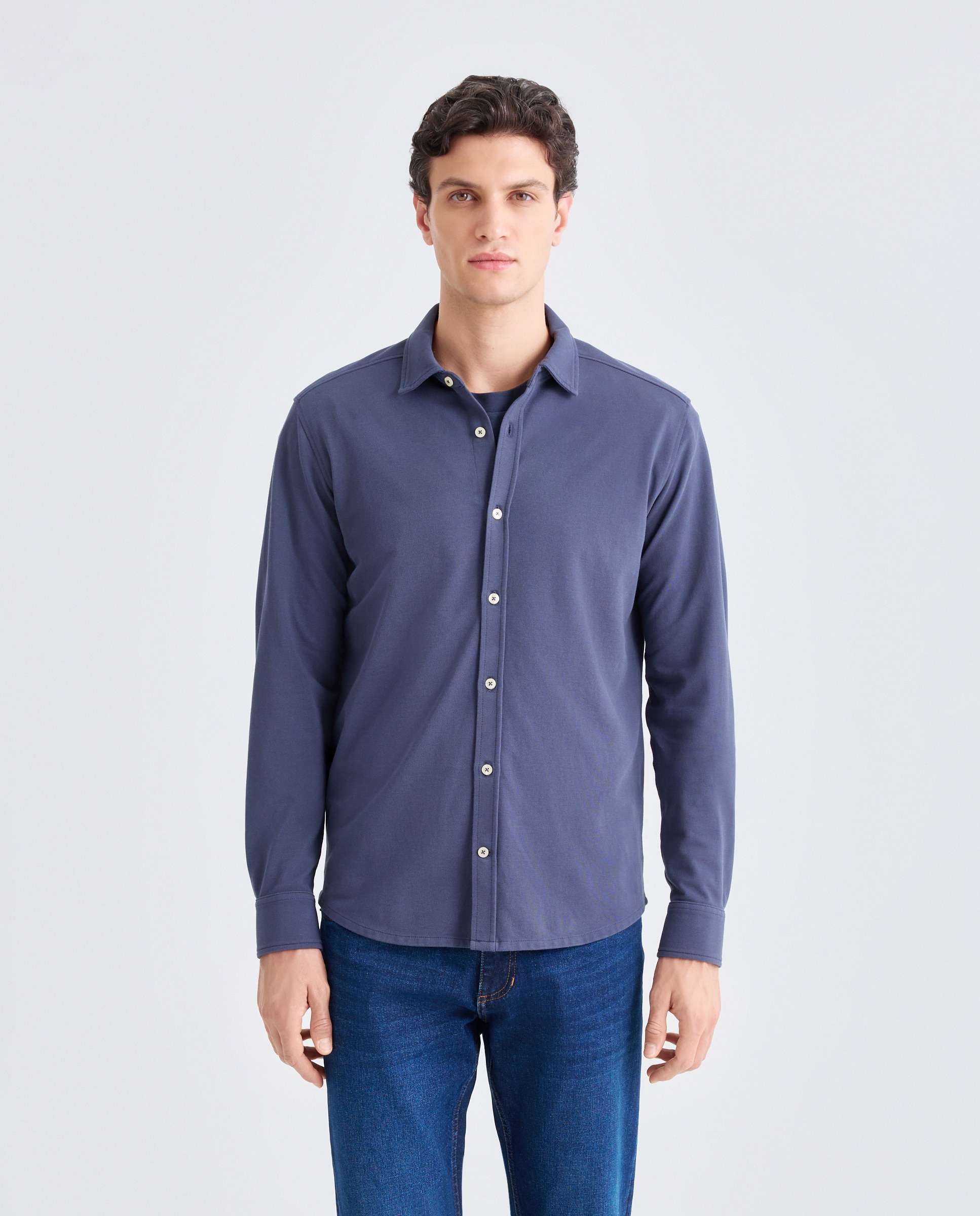 Imagen 0 de Camisa sport hombre piqué efecto lavado
