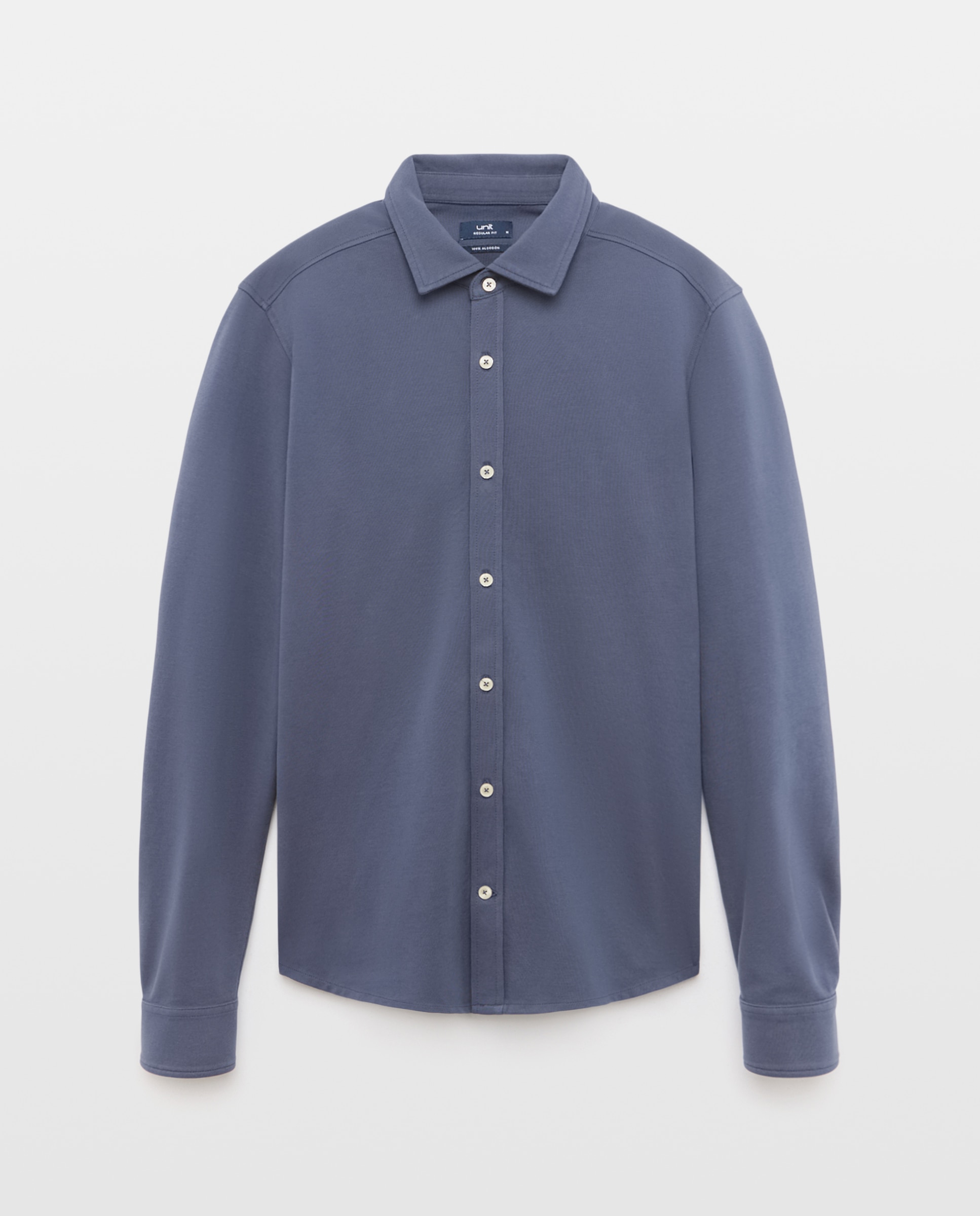 Camisa sport hombre piqué efecto lavado Azul marino-4
