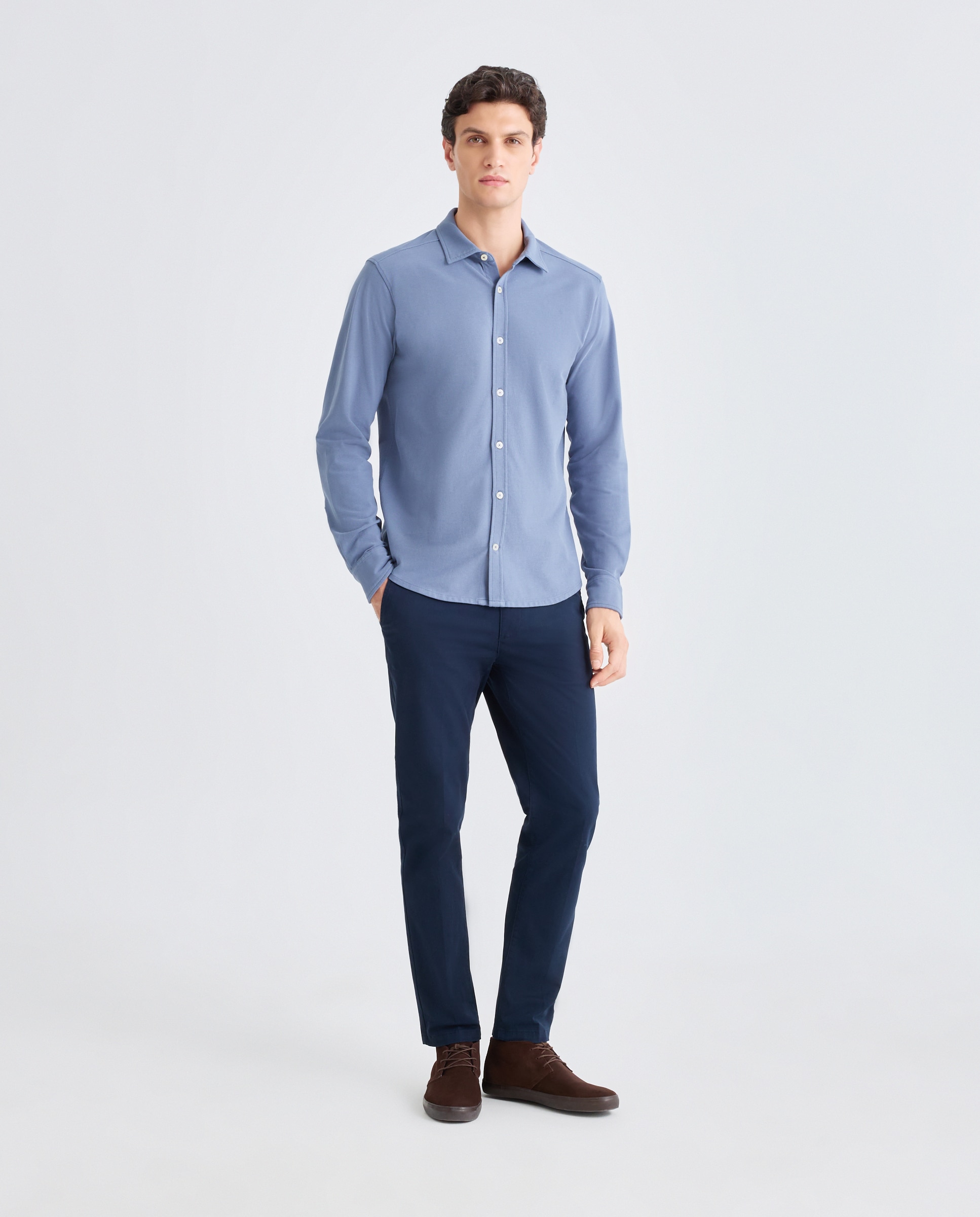 Imagen 0 de Camisa sport hombre piqué efecto lavado