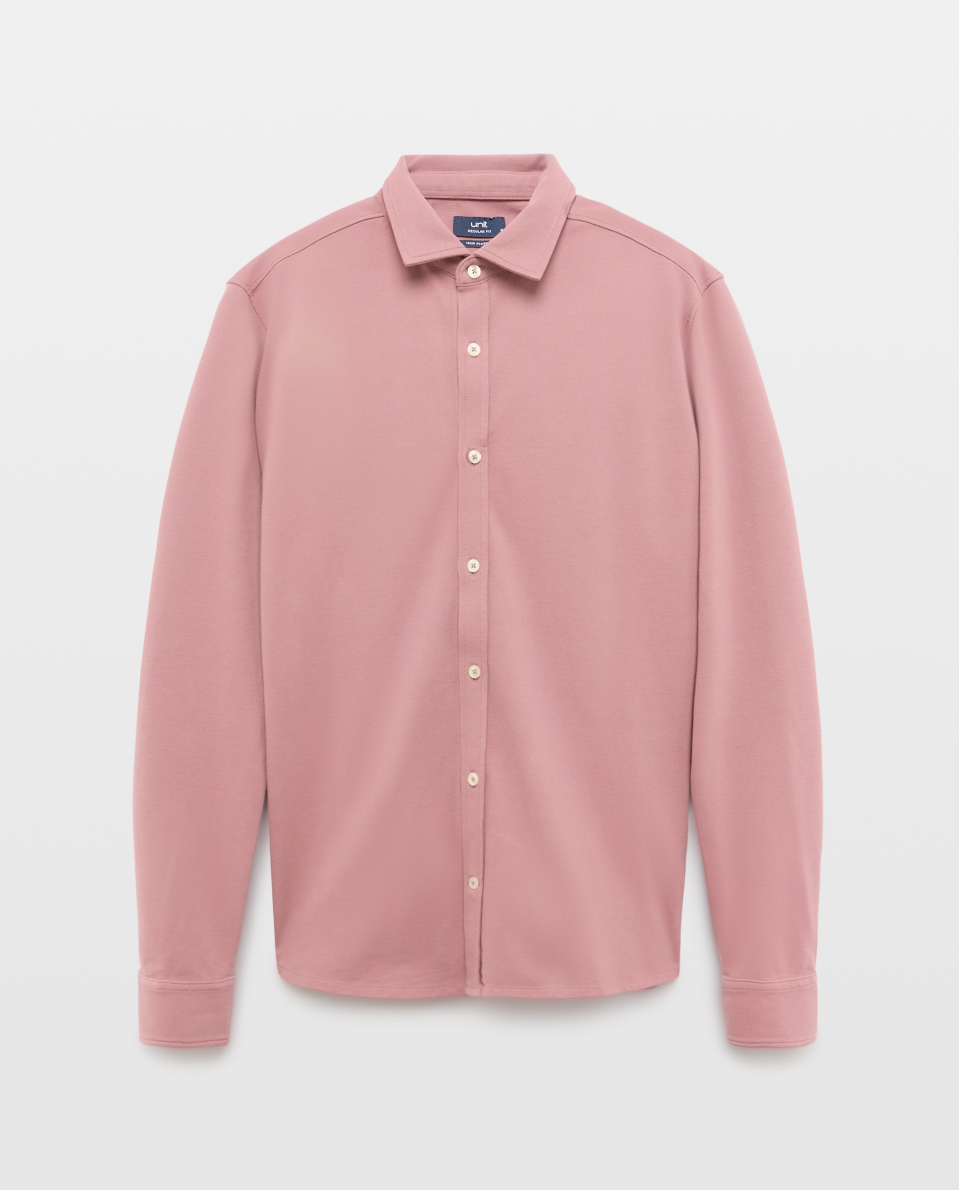 Camisa sport hombre piqué efecto lavado 200 Rosa-4