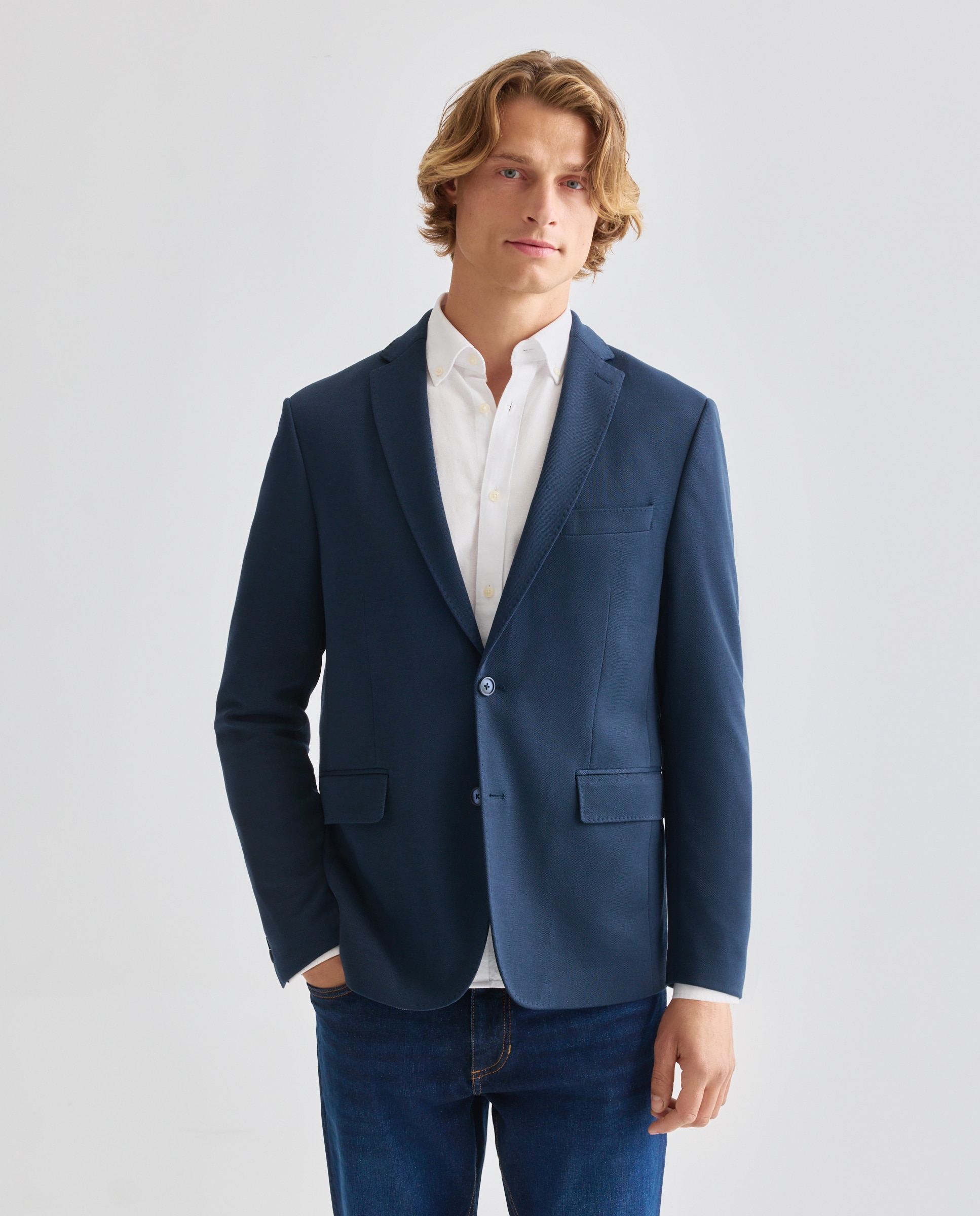 Imagen 0 de Chaqueta de vestir de hombre de punto lisa