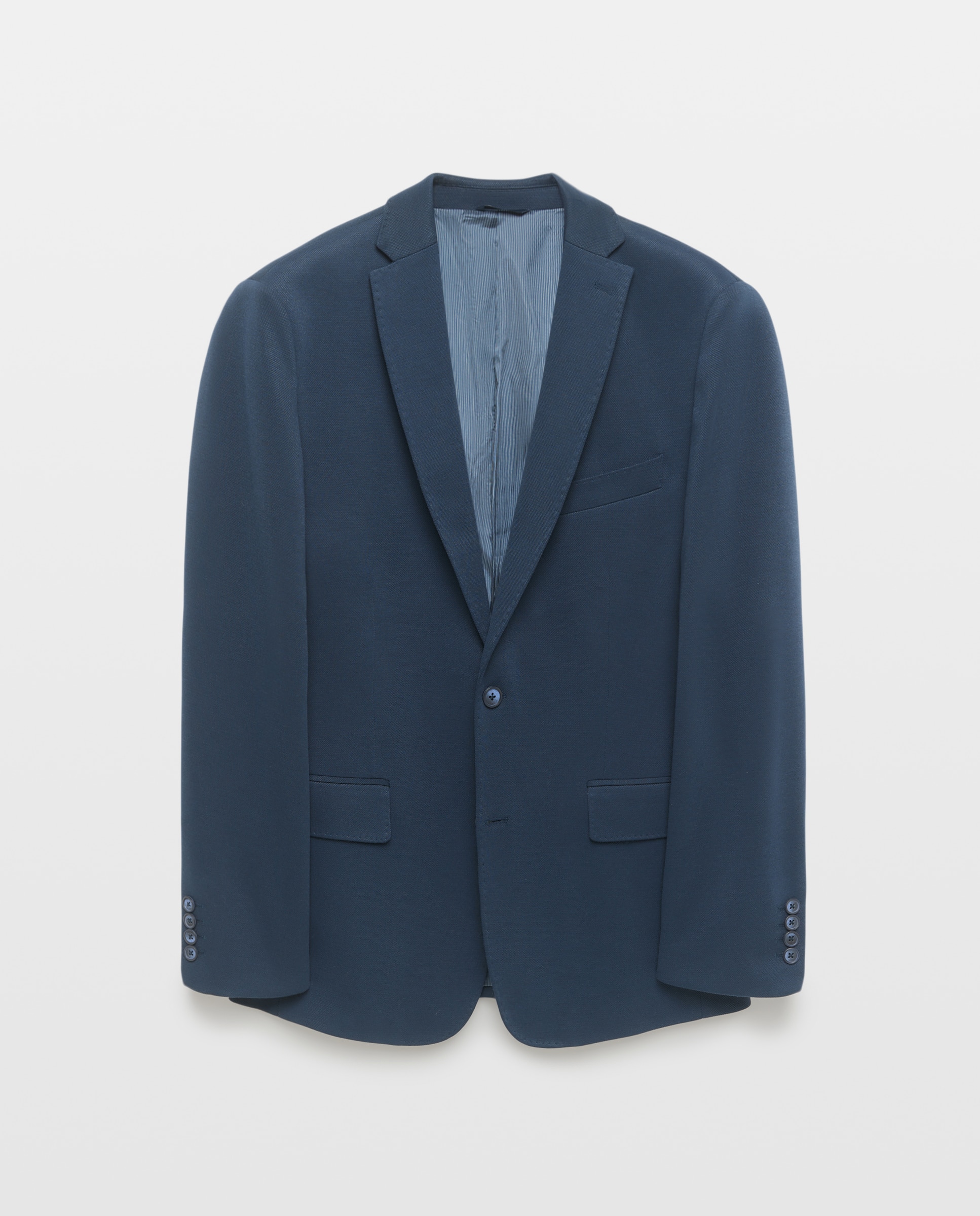 Chaqueta de vestir de hombre de punto lisa Azul marino-4