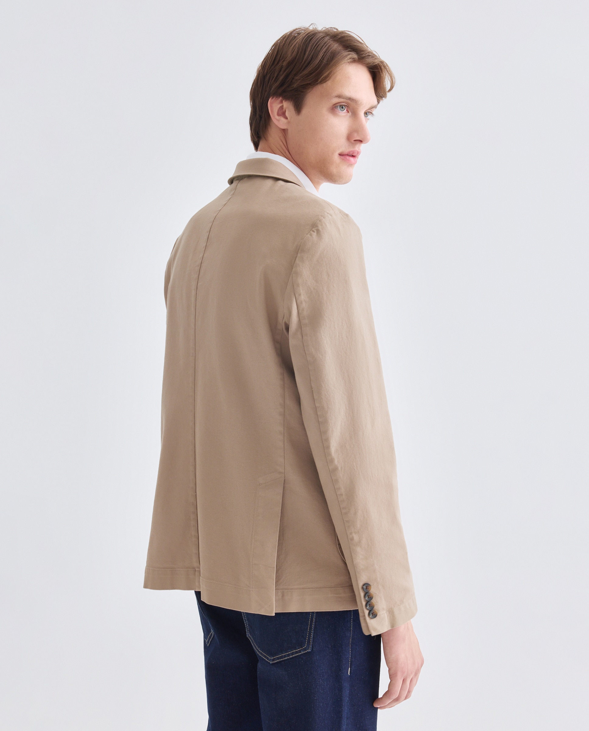 Chaqueta de vestir de hombre con estructura 710 Beige-3