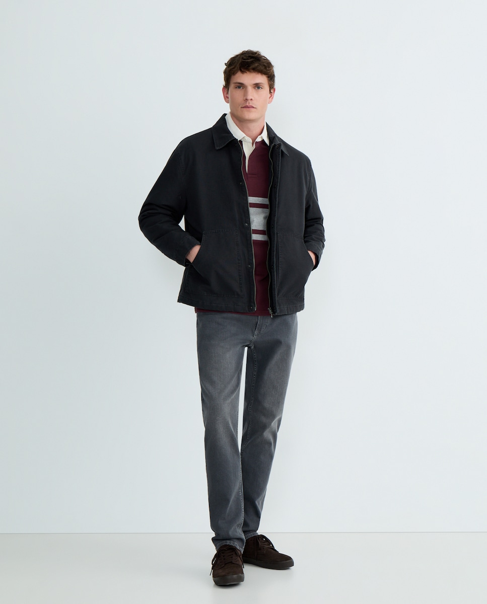 Cazadora algodón efecto lavado 830 Antracita-2