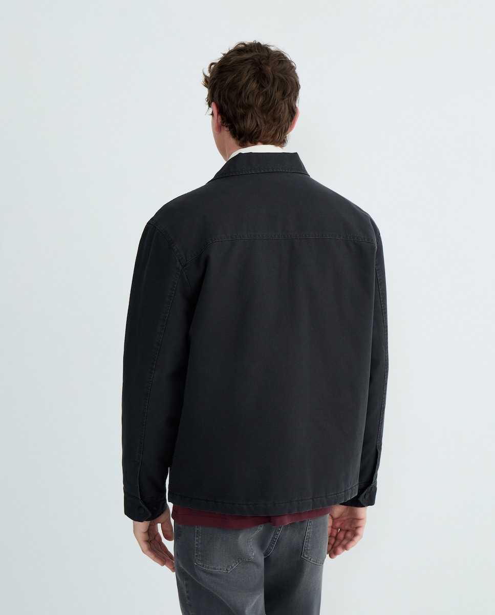 Cazadora algodón efecto lavado 830 Antracita-3