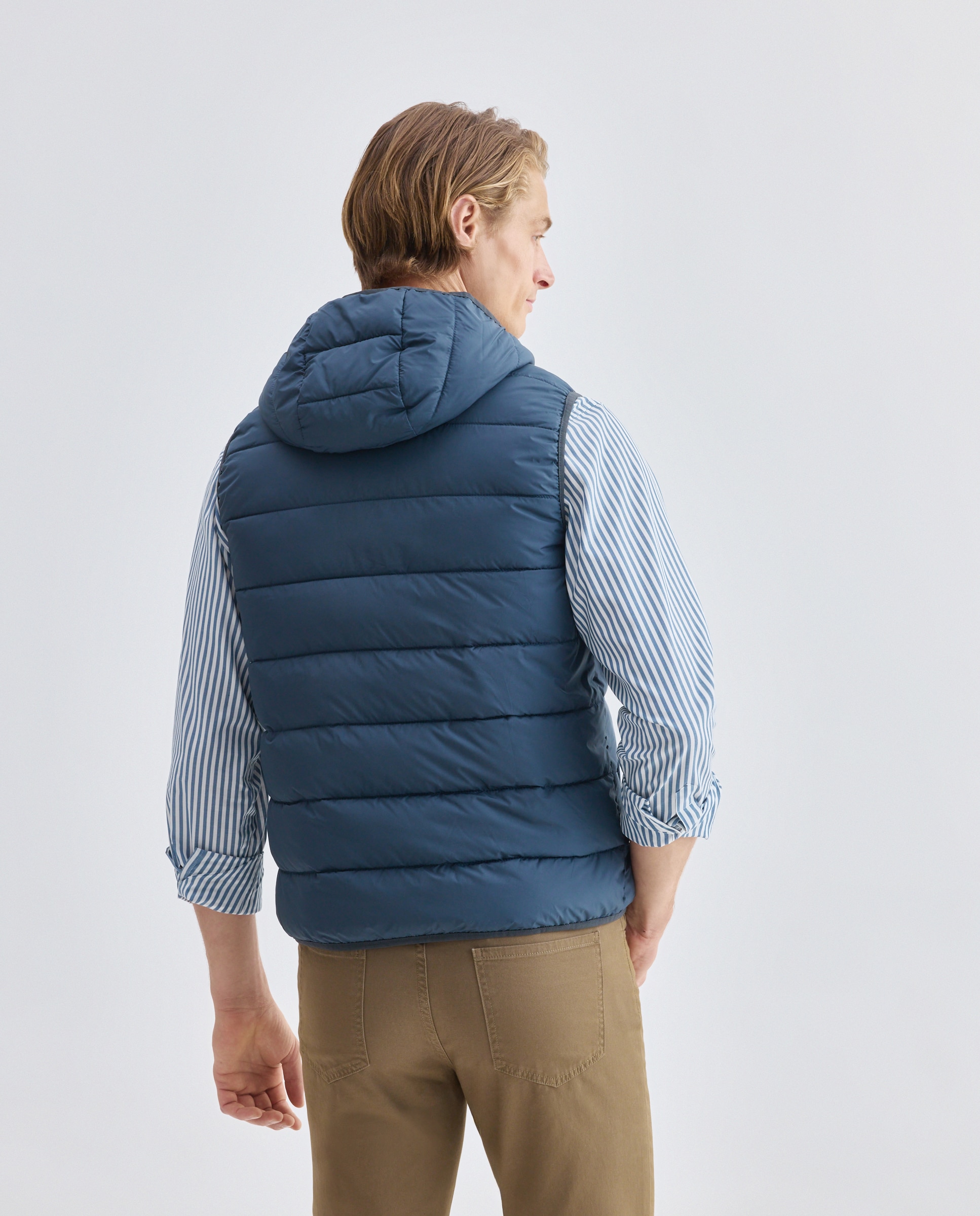 Chaleco hombre ultraligero con capucha y relleno reciclado 471 Índigo-3