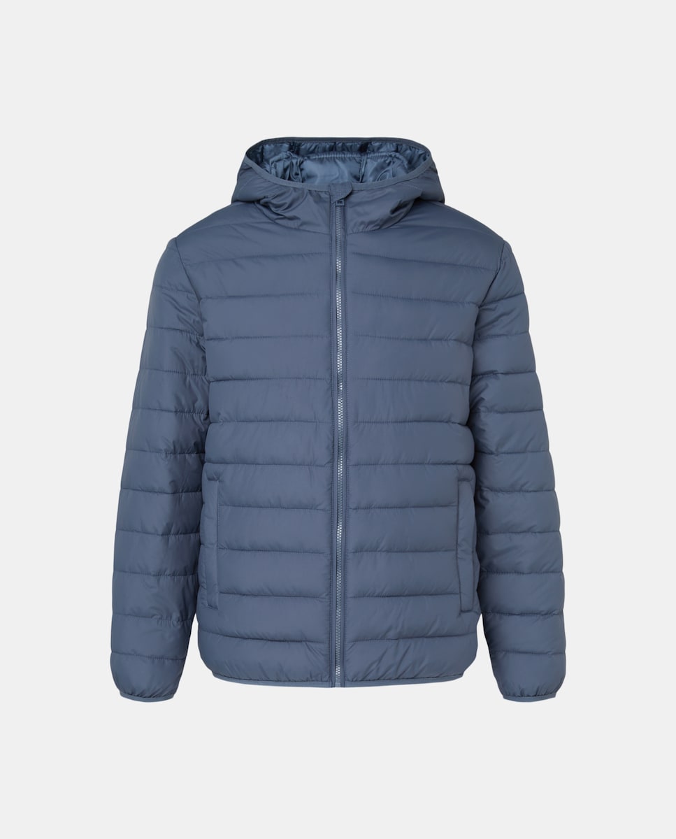 Chaqueta hombre ultraligera con capucha con relleno reciclado 430 Azul oscuro-4