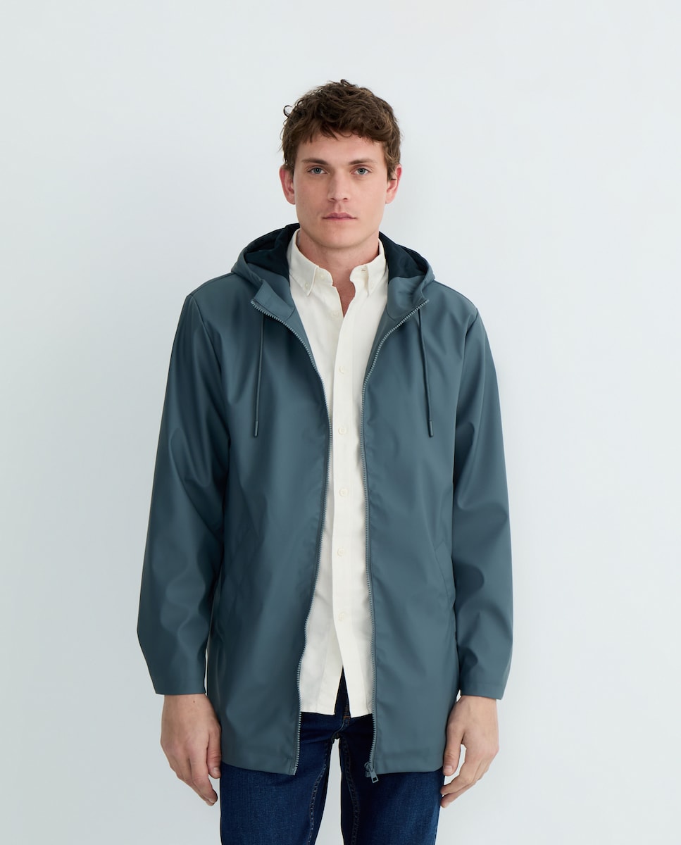 Chubasquero hombre engomado con capucha 430 Azul oscuro-1