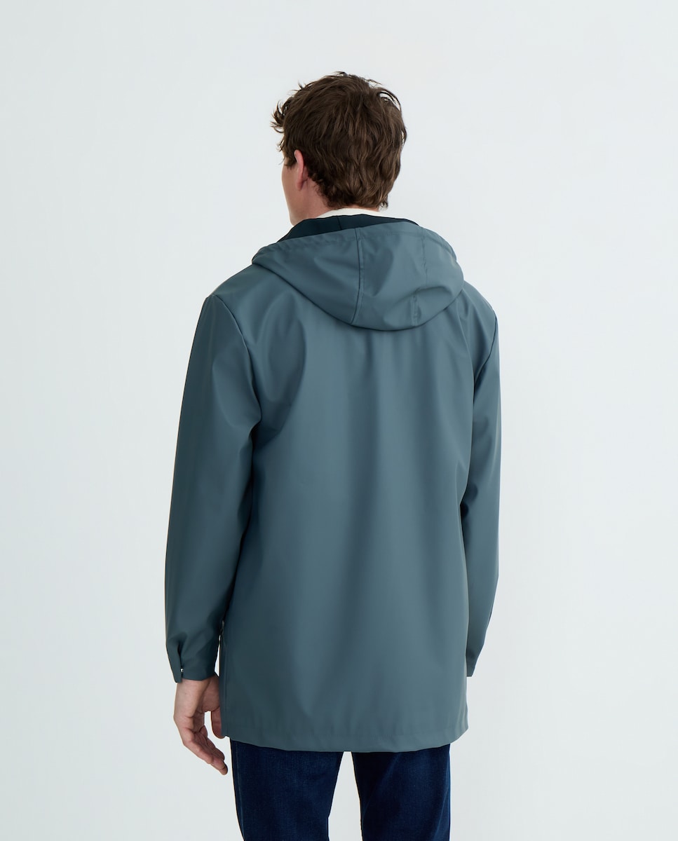 Chubasquero hombre engomado con capucha 430 Azul oscuro-3