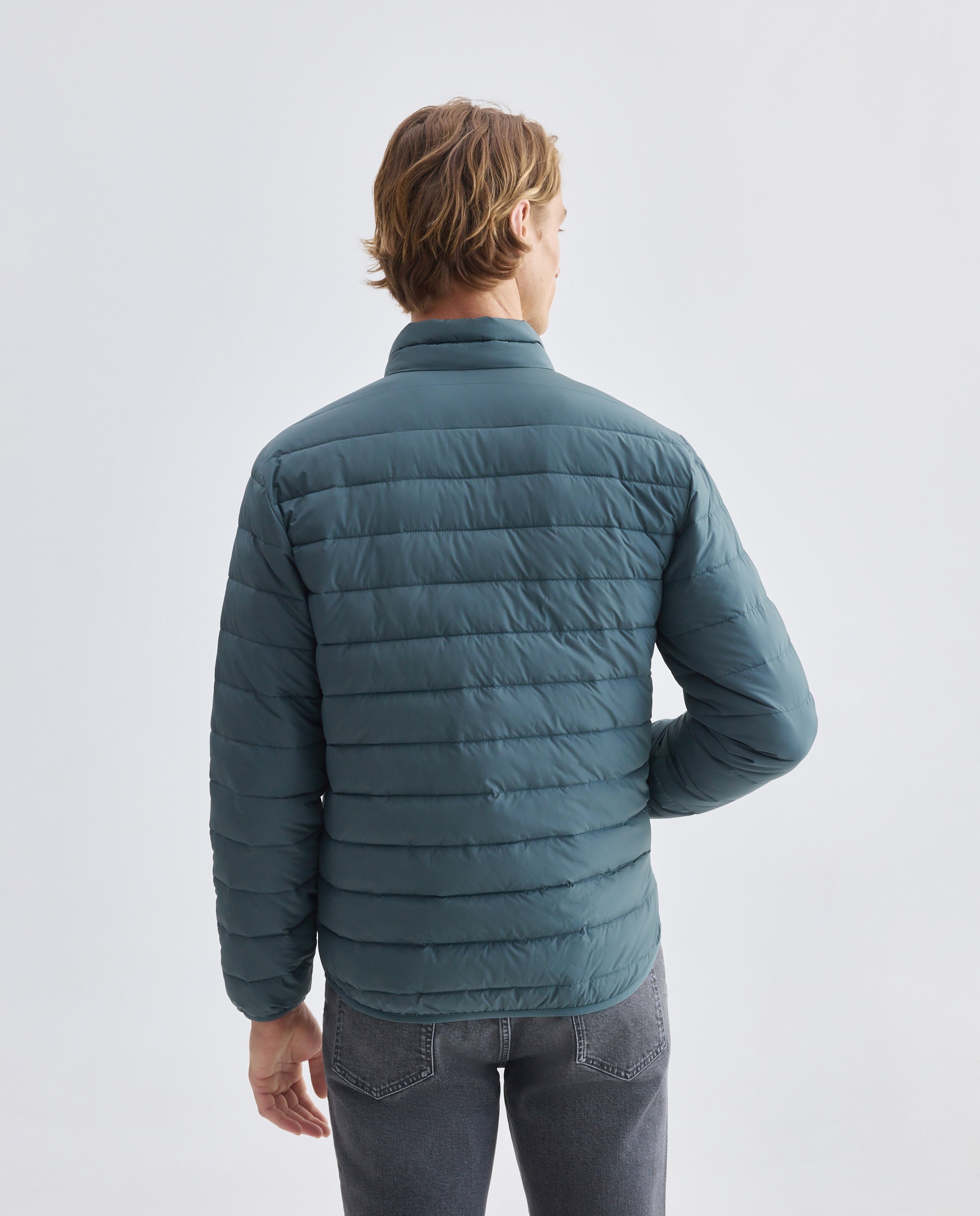 Chaqueta hombre ultraligera con relleno reciclado Verde Pato-3