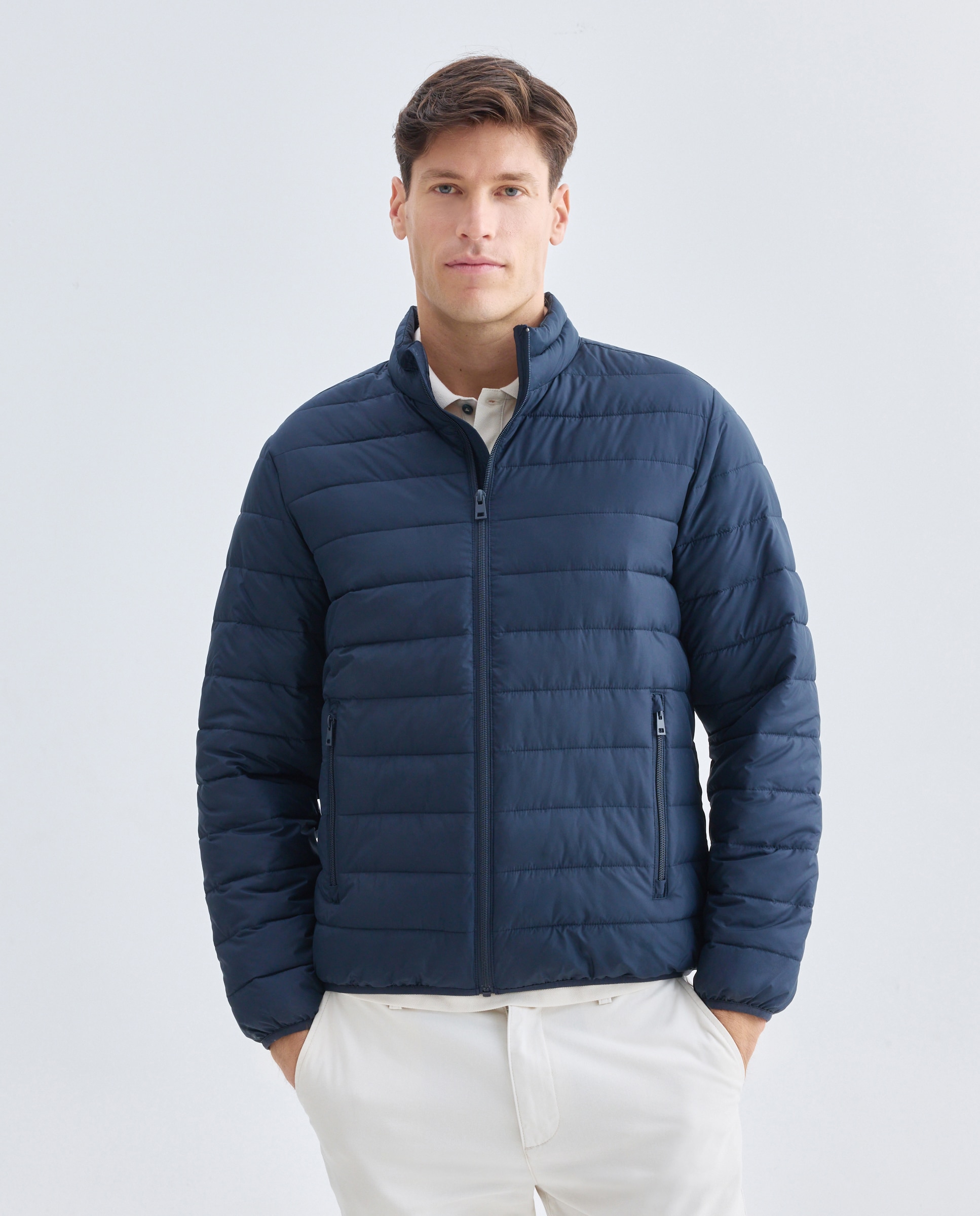 Chaqueta hombre ultraligera con relleno reciclado Azul marino-2