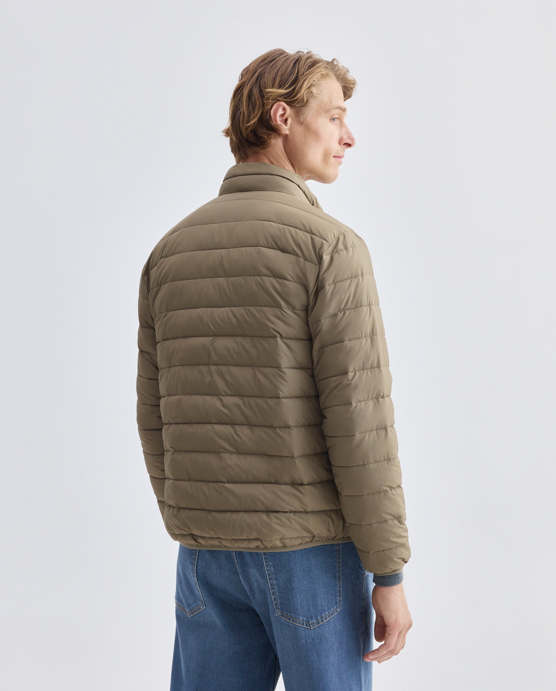 Chaqueta hombre ultraligera con relleno reciclado 520 Kaki-3