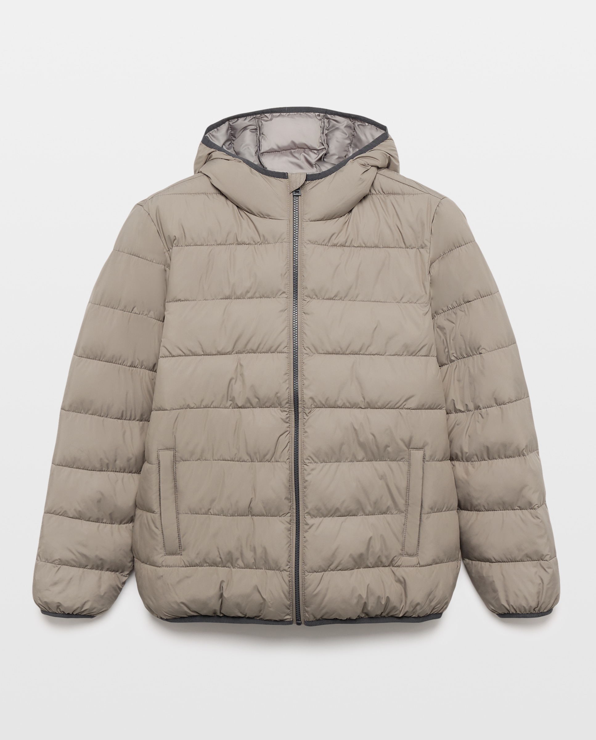 Chaqueta hombre ultraligera con capucha y relleno reciclado 560 Oliva-4