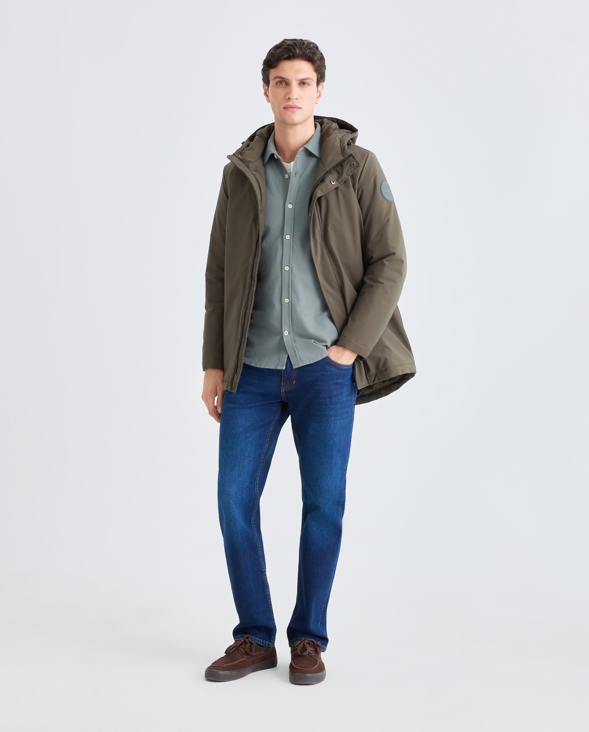 Parka hombre con capucha 580 Musgo-2