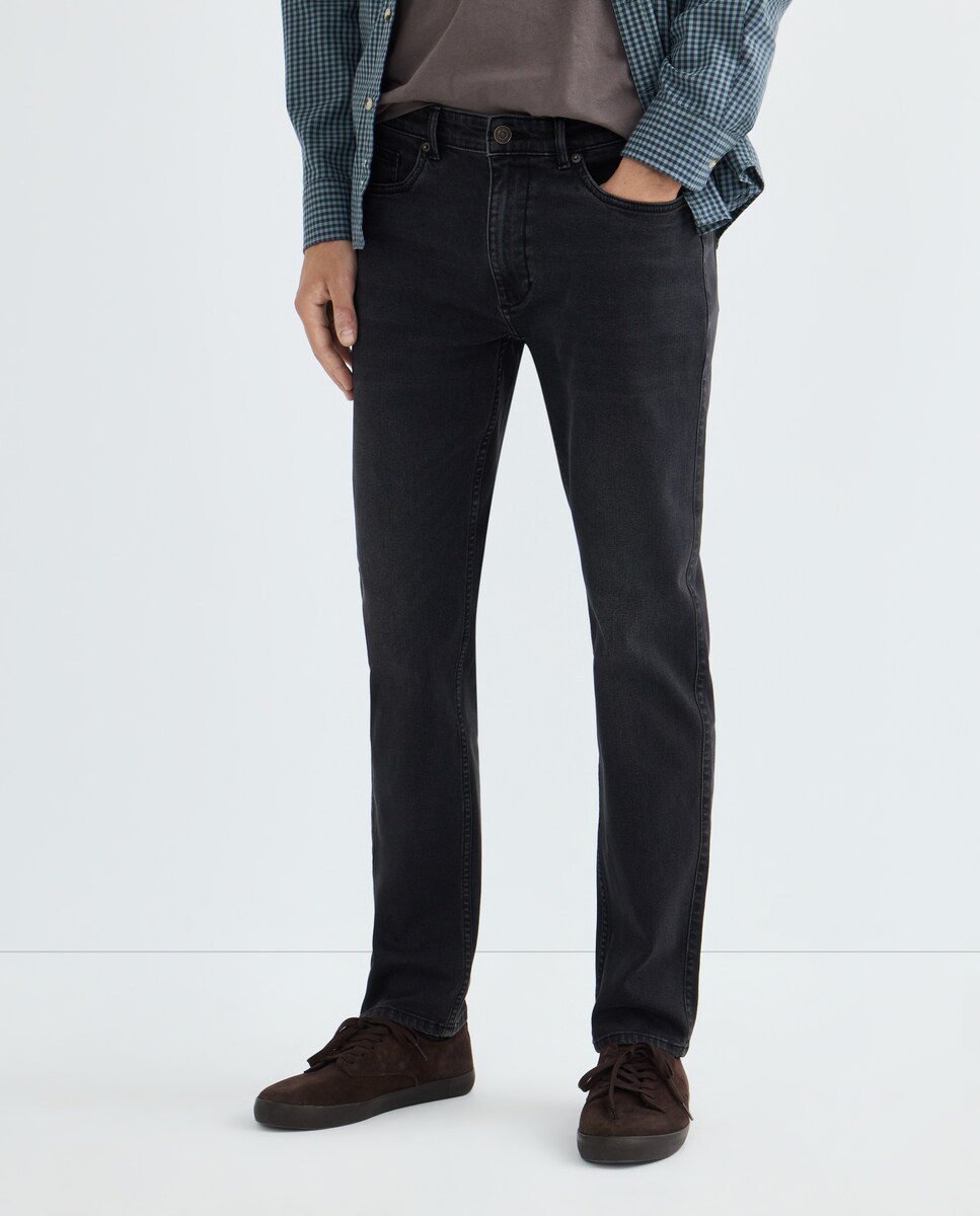 Pantalón vaquero de hombre básico slim fit Negro intenso-2