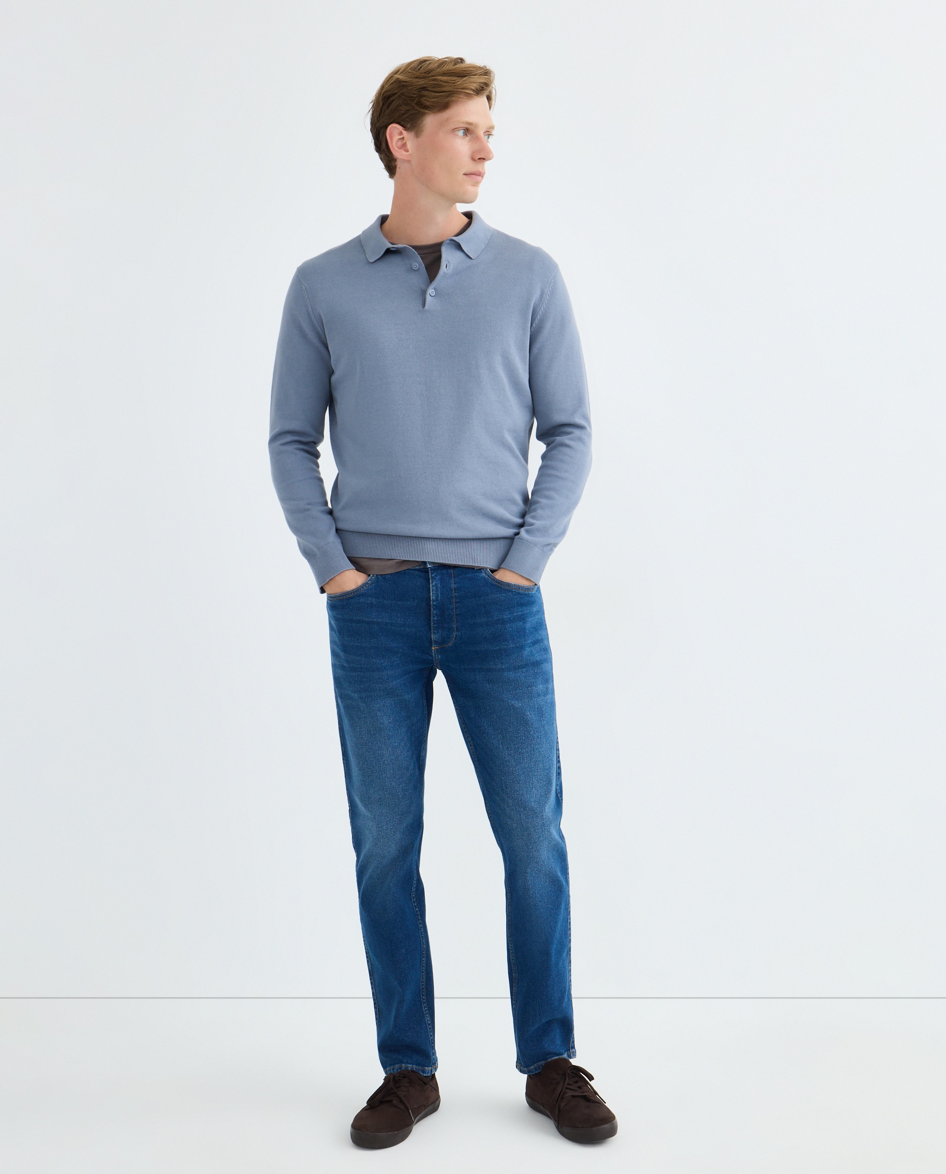 Pantalón vaquero de hombre básico slim fit Azul pálido-1
