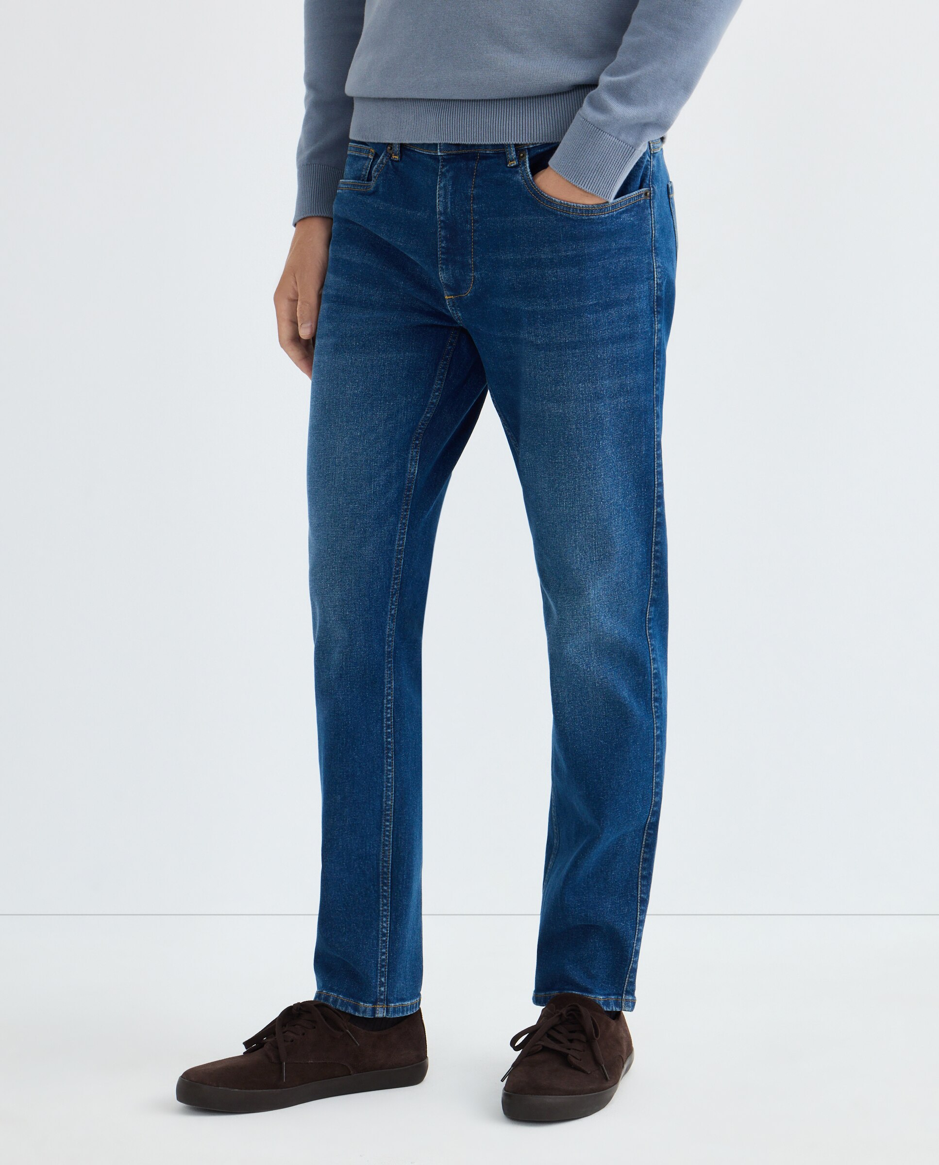 Pantalón vaquero de hombre básico slim fit Azul pálido-2