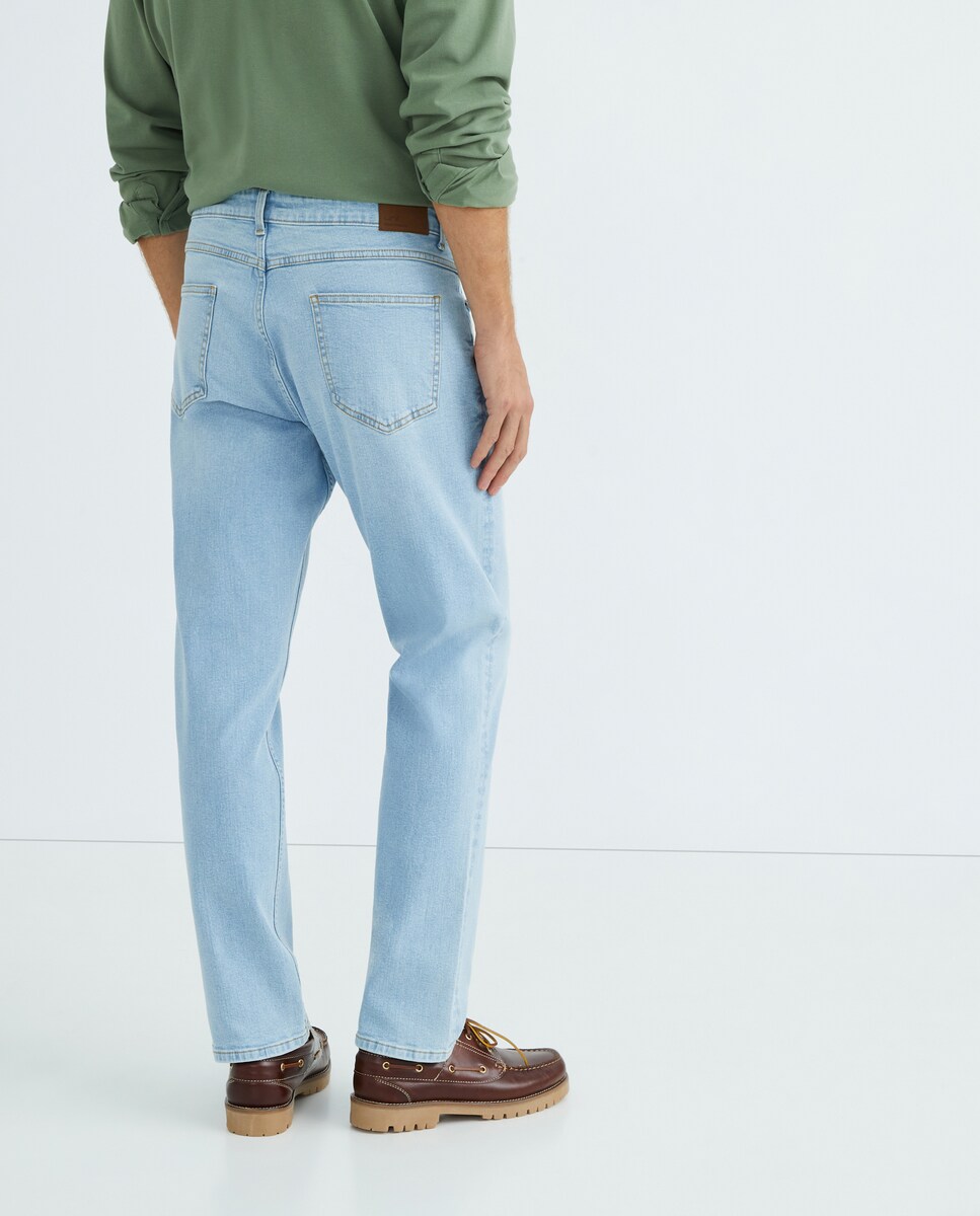 Pantalón vaquero de hombre regular fit 490 Petróleo-3