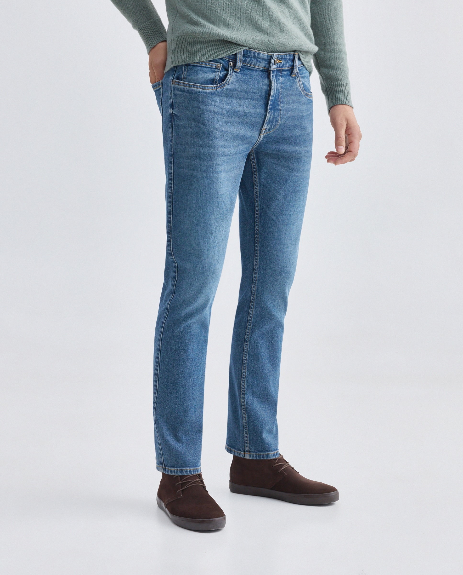 Pantalón vaquero hombre slim fit Azul pálido-2