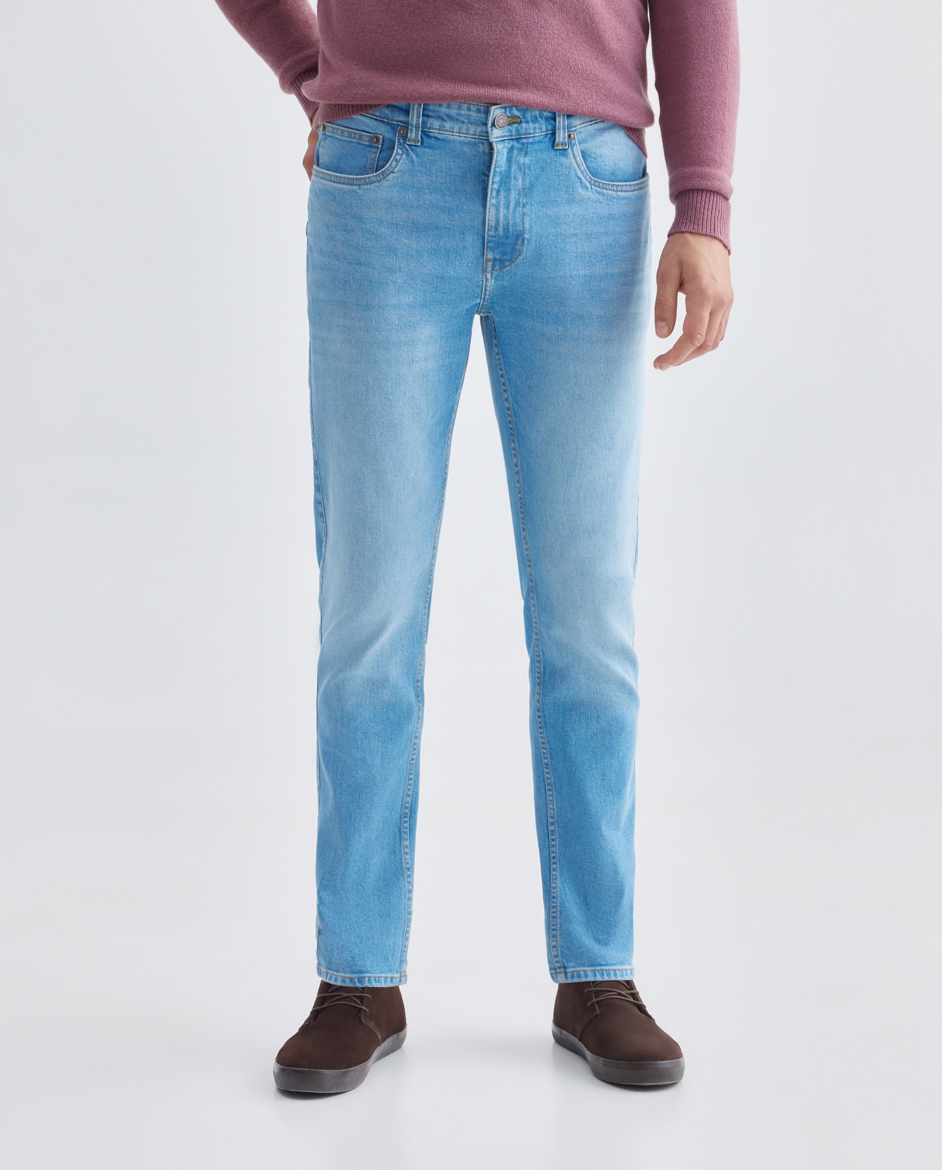 Pantalón vaquero hombre slim fit 490 Petróleo-2