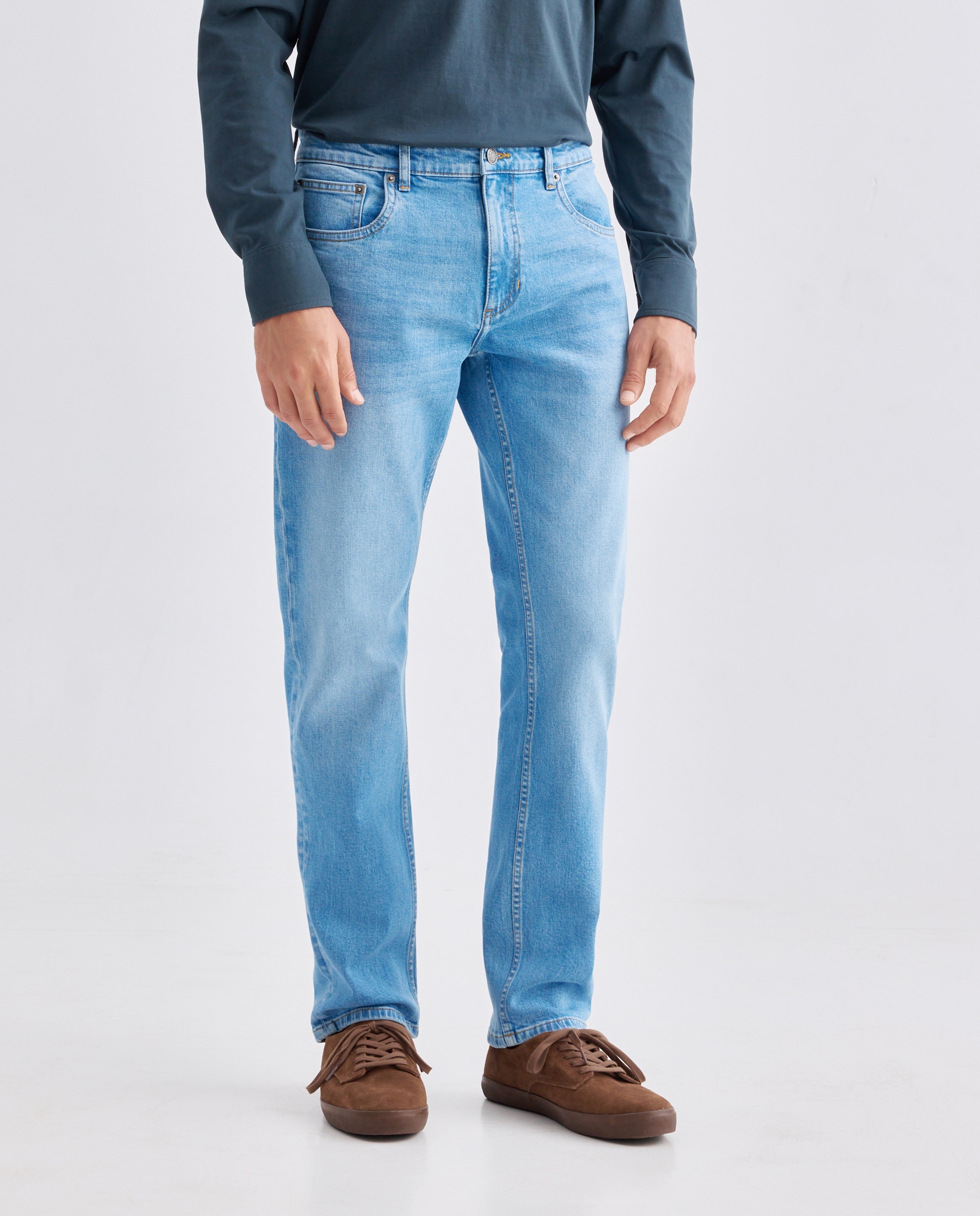 Pantalón vaquero hombre regular fit 490 Petróleo-2