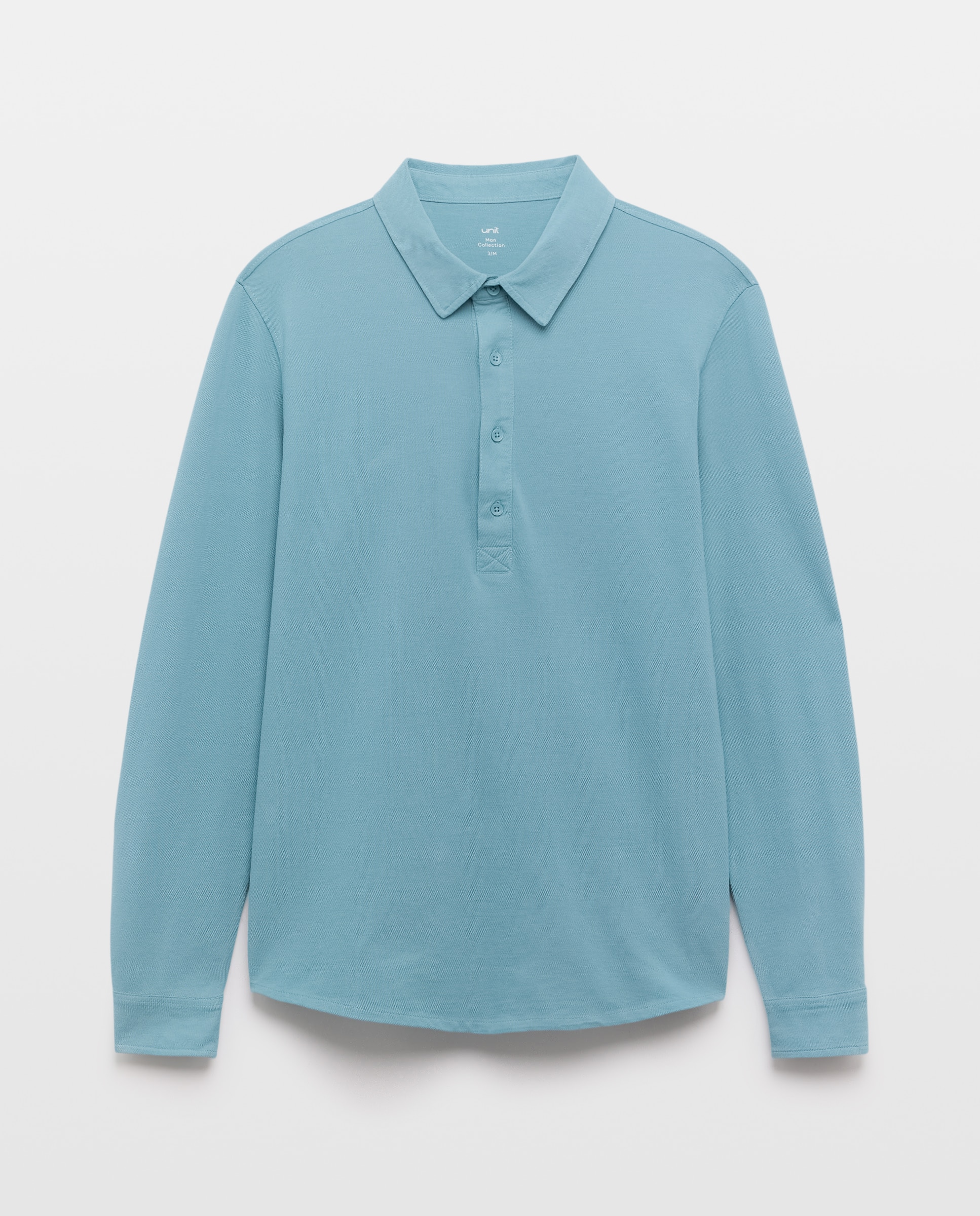 Polo de hombre pique polera liso 450 Turquesa-4