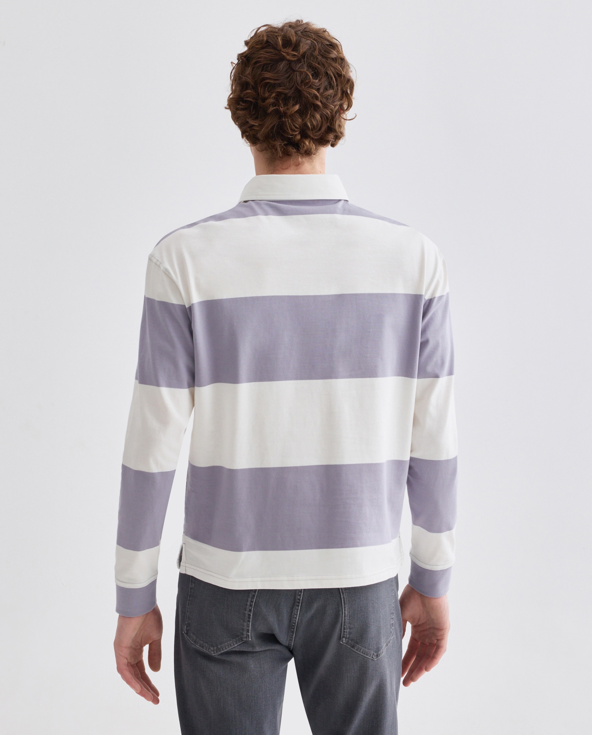 Polo de hombre rugby rayas anchas 284 Lila-3