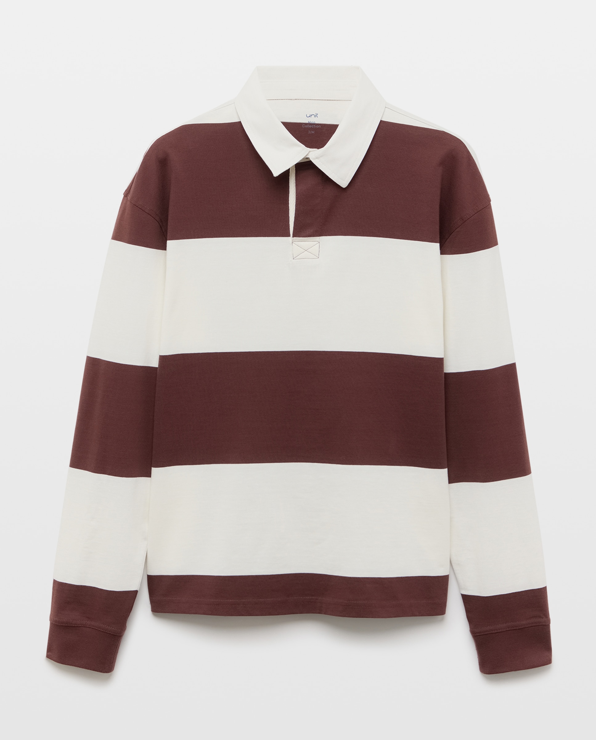 Polo de hombre rugby rayas anchas Burdeos-4