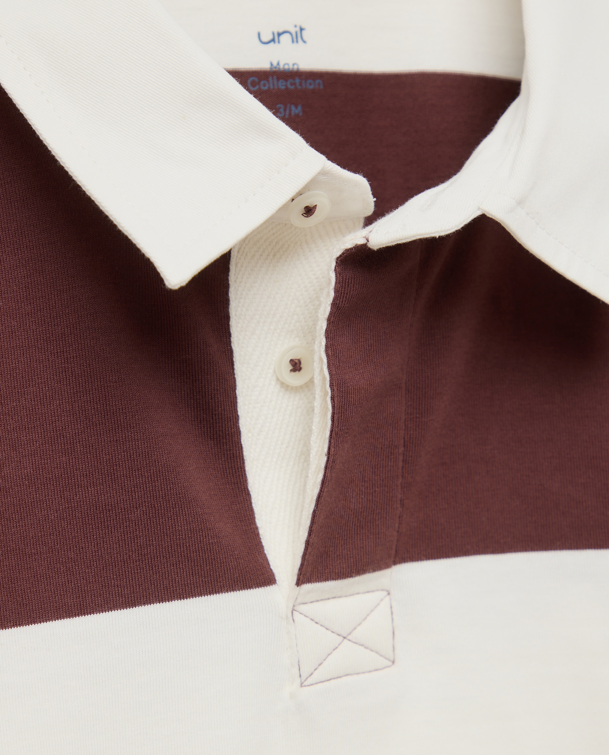 Polo de hombre rugby rayas anchas Burdeos-5