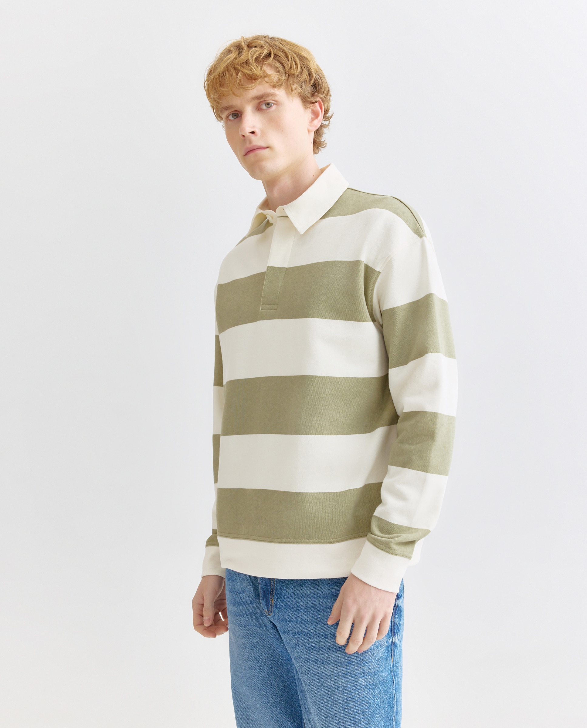 Imagen 0 de Sudadera de hombre cuello polo rugby rayas