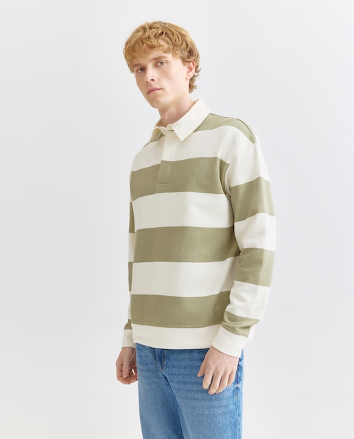 Imagen 0 de Sudadera de hombre cuello polo rugby rayas