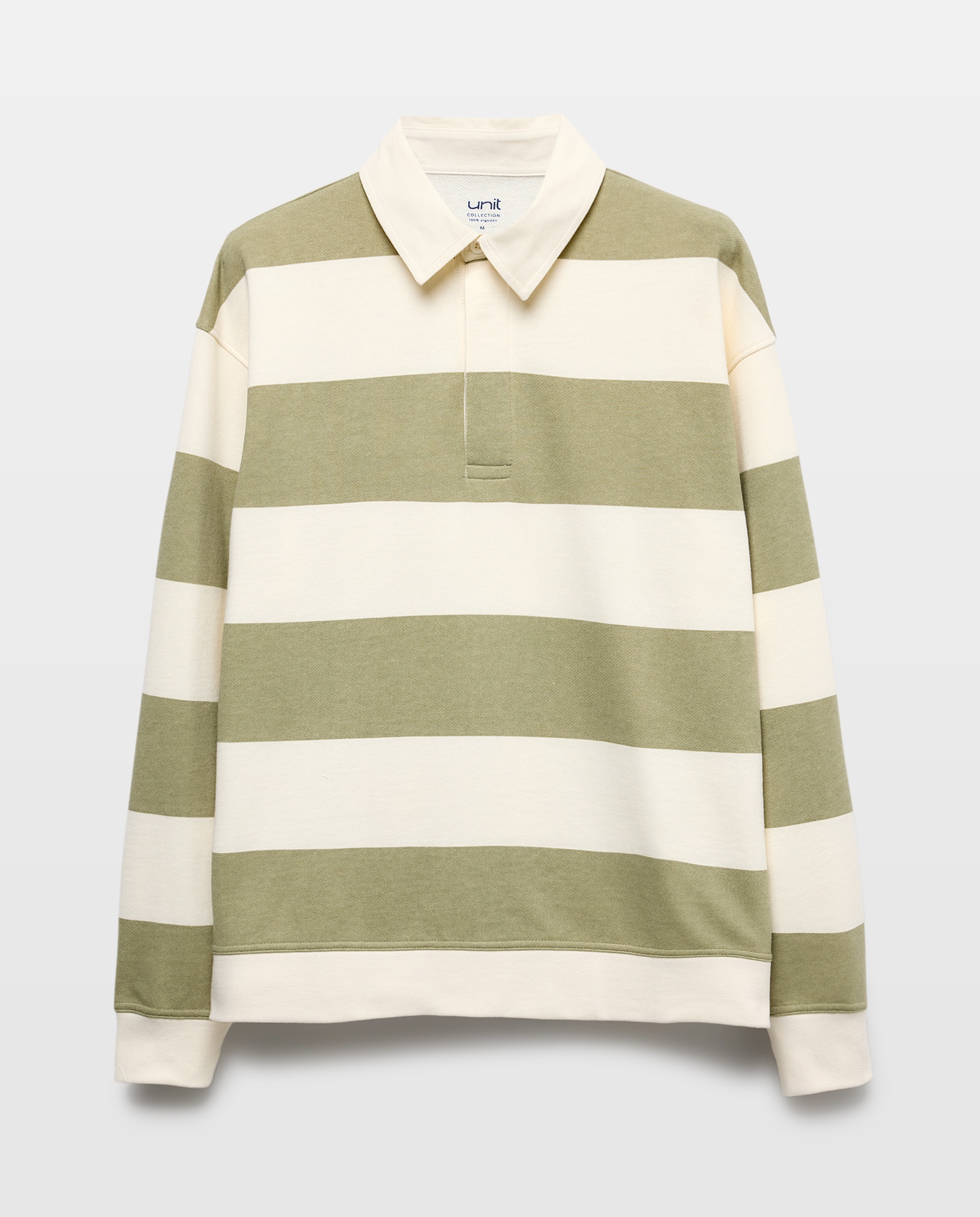 Sudadera de hombre cuello polo rugby rayas 440 Azulón-4
