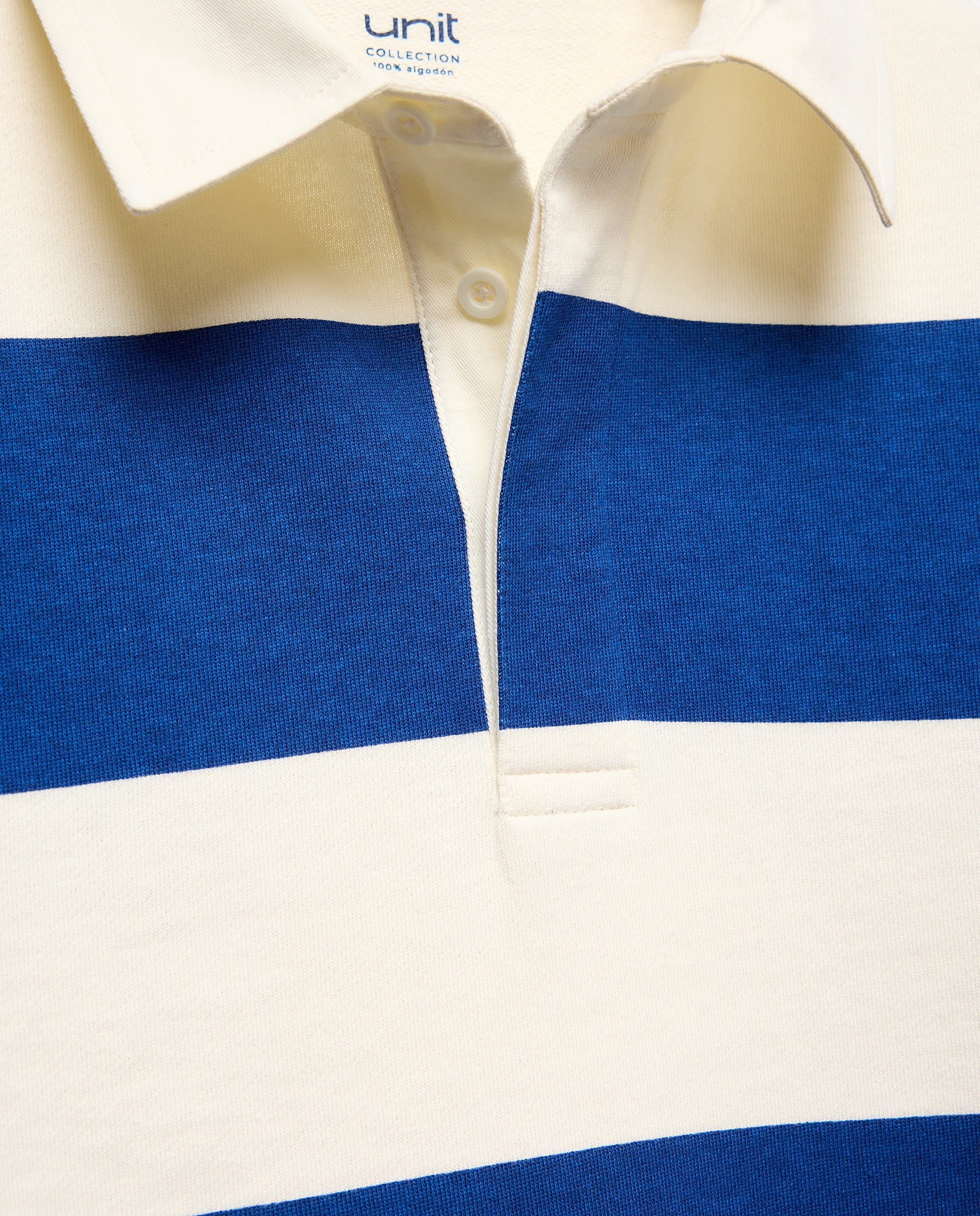 Sudadera de hombre cuello polo rugby rayas Pistacho-5