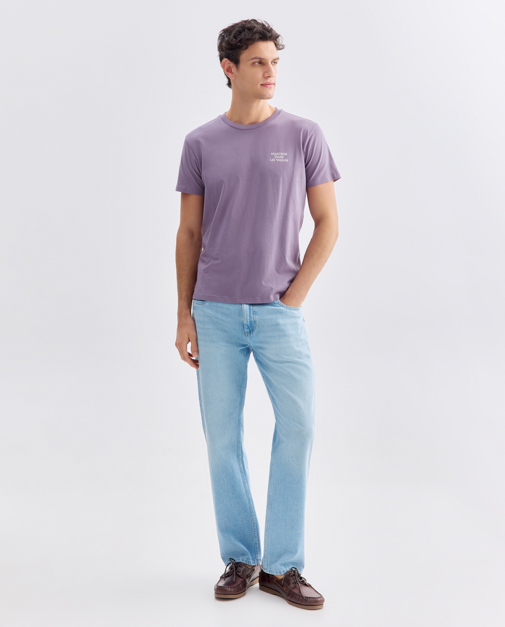 Camiseta de hombre manga corta MARCHER DANS LES VAGUES Purpura-2