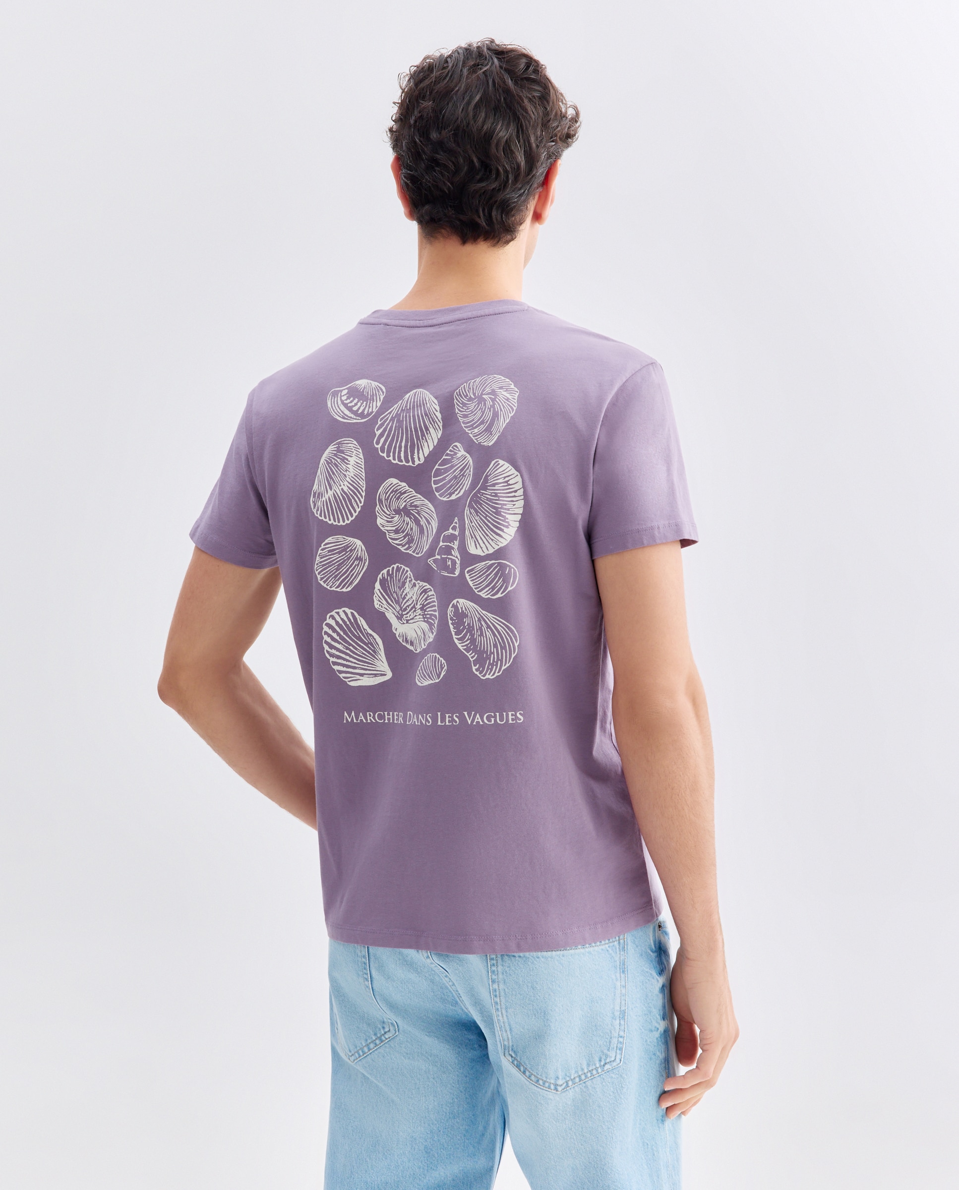Camiseta de hombre manga corta MARCHER DANS LES VAGUES Purpura-3