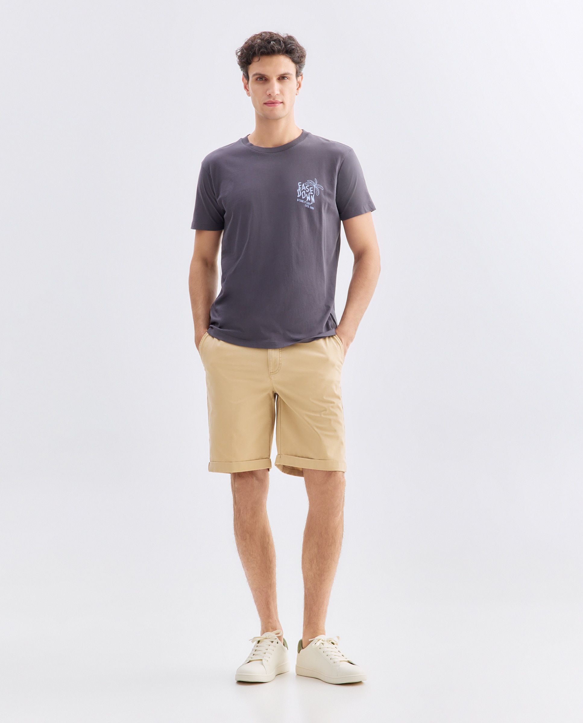 Camiseta de hombre manga corta EASE DOWN 830 Antracita-2