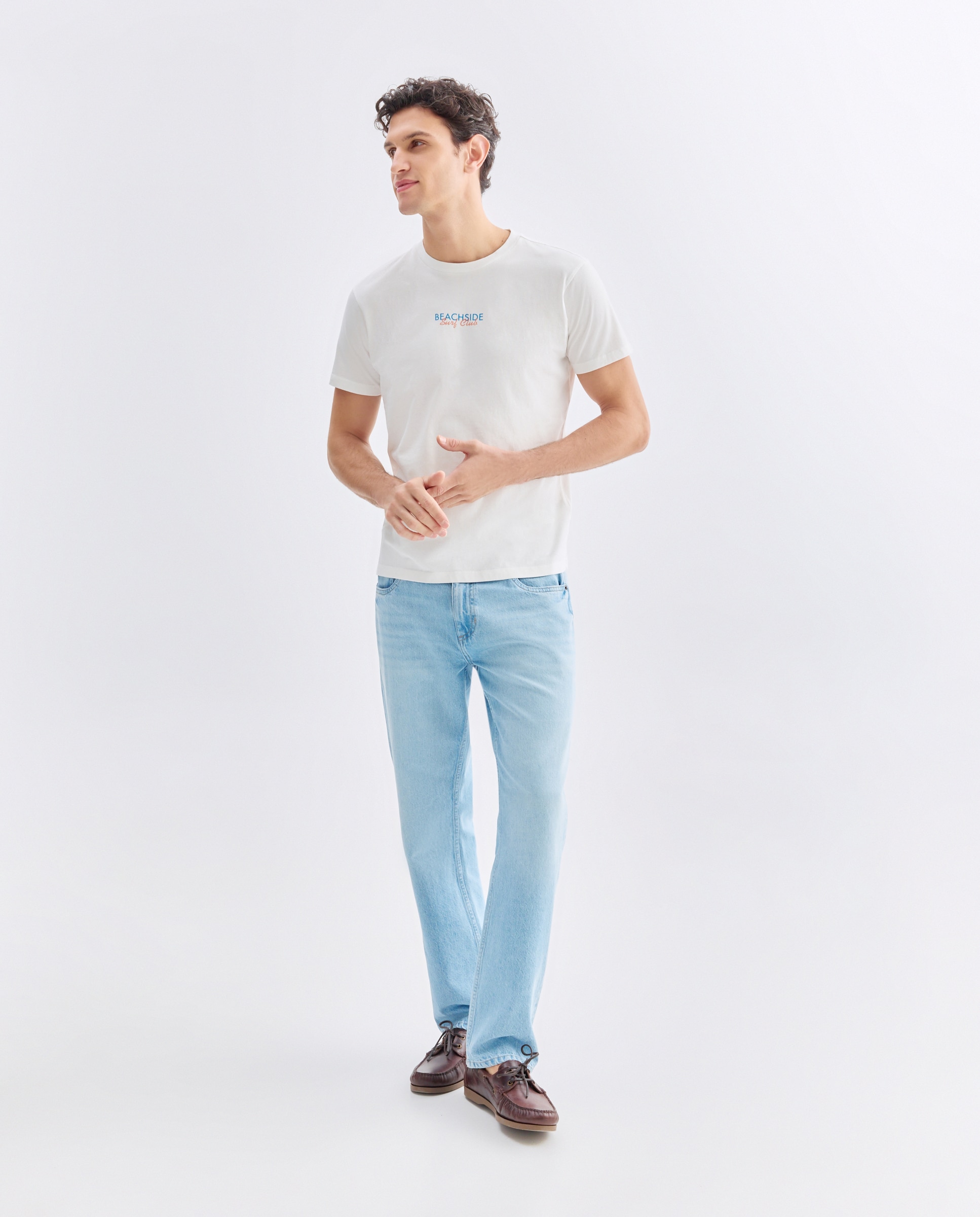 Camiseta de hombre manga corta BEACHSIDE SURF CLUB 120 Crudo-2