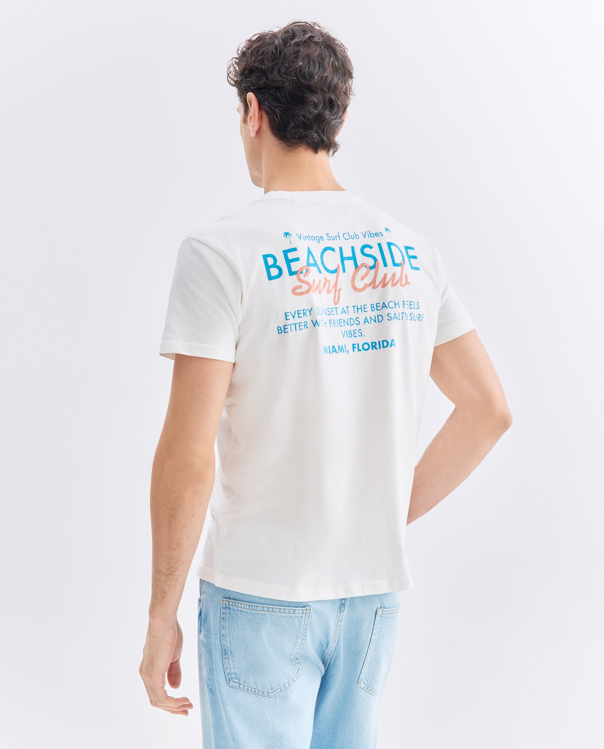 Camiseta de hombre manga corta BEACHSIDE SURF CLUB 120 Crudo-3