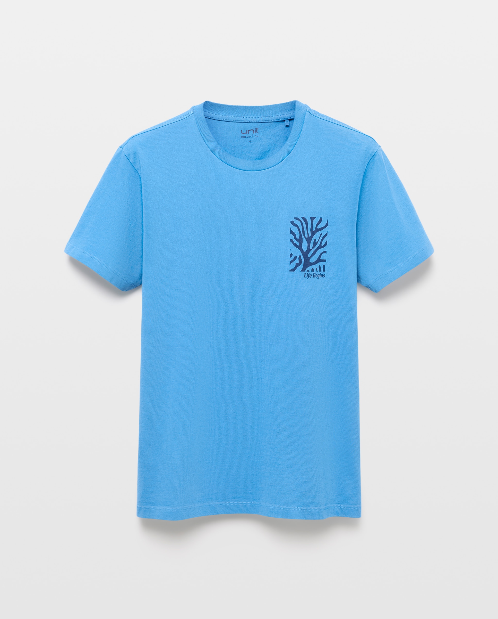 Camiseta de hombre manga corta Life Begins 400 Azul-4