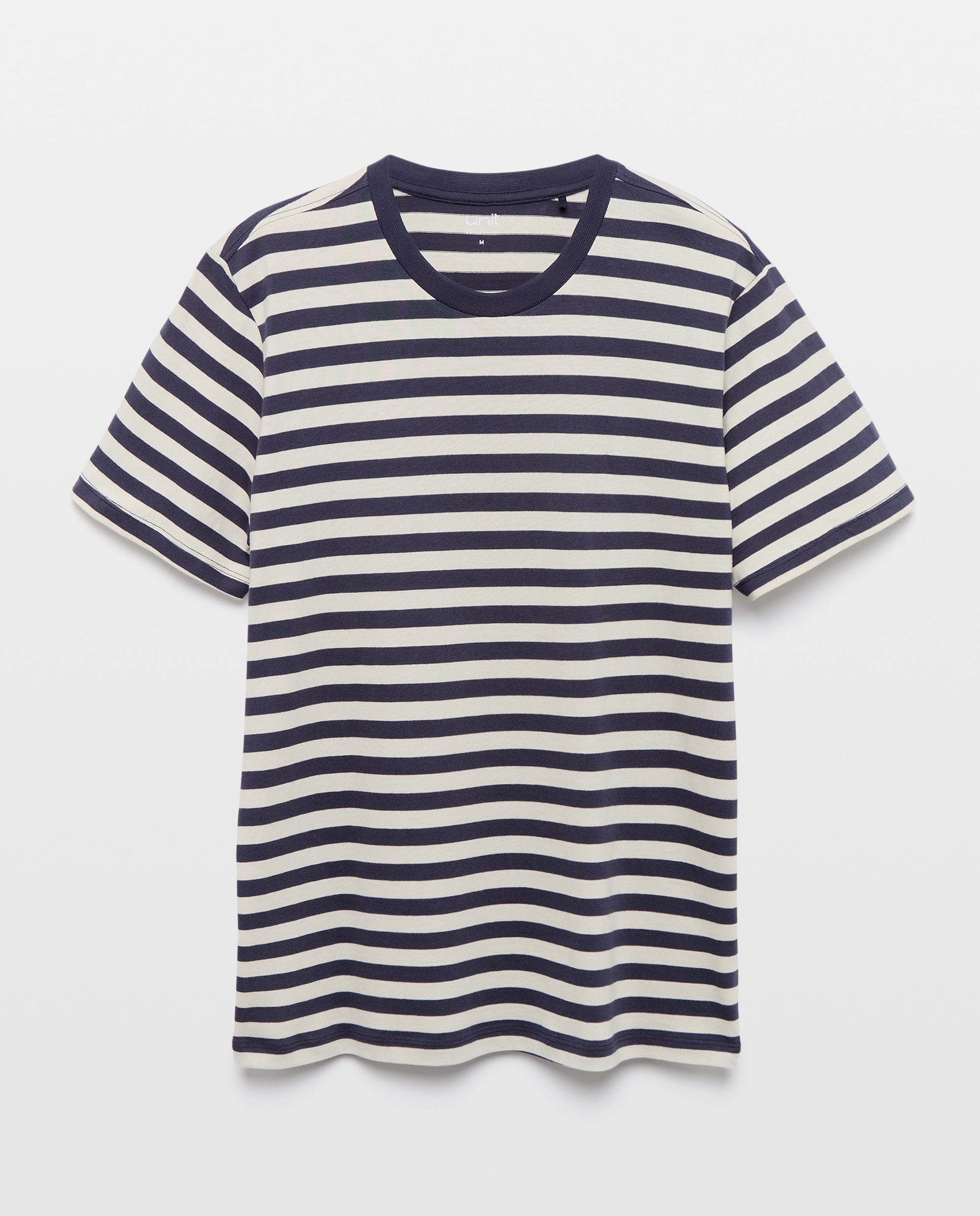 Camiseta de hombre manga corta rayas Azul marino-4