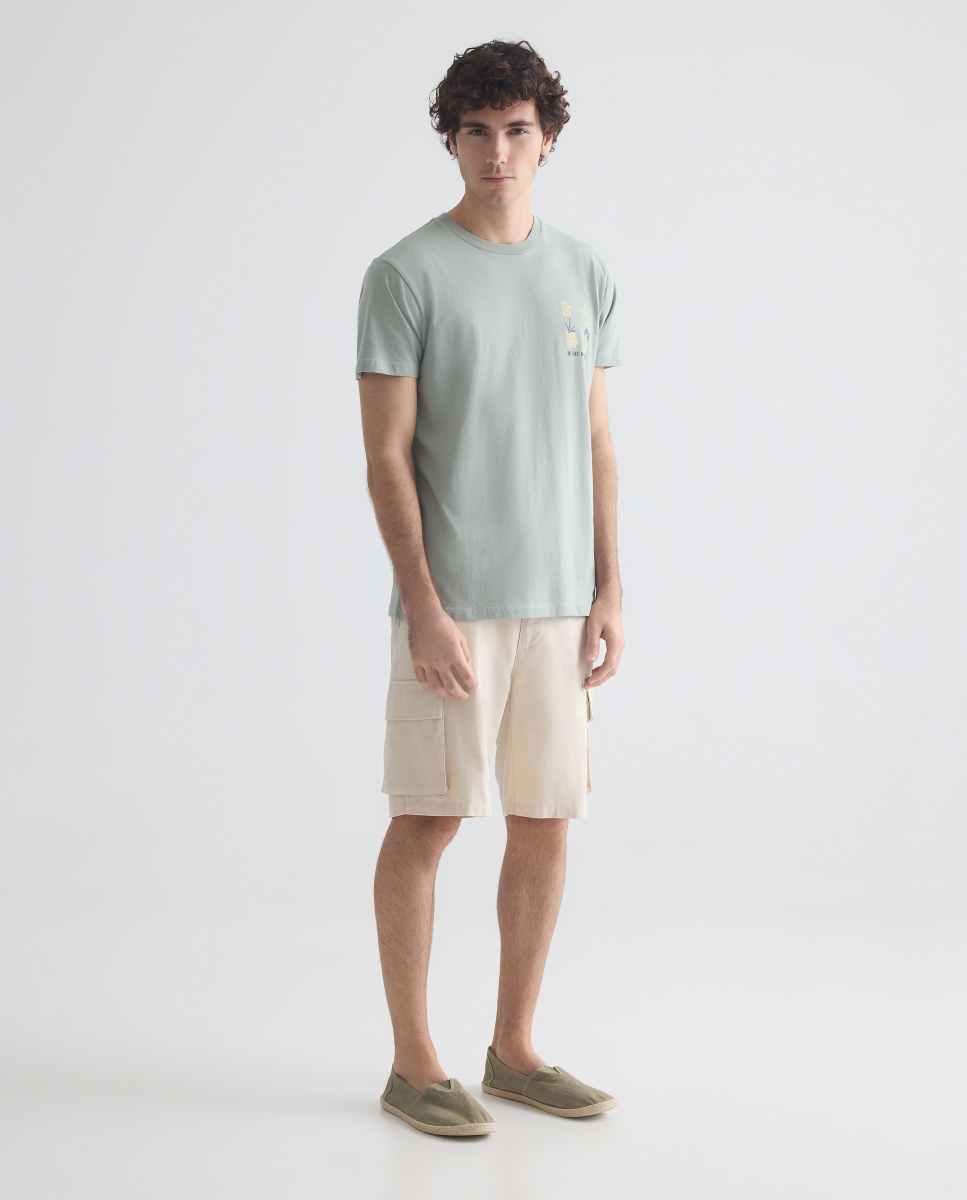 Camiseta de hombre manga corta SURF SOAKED 510 Verde claro-2