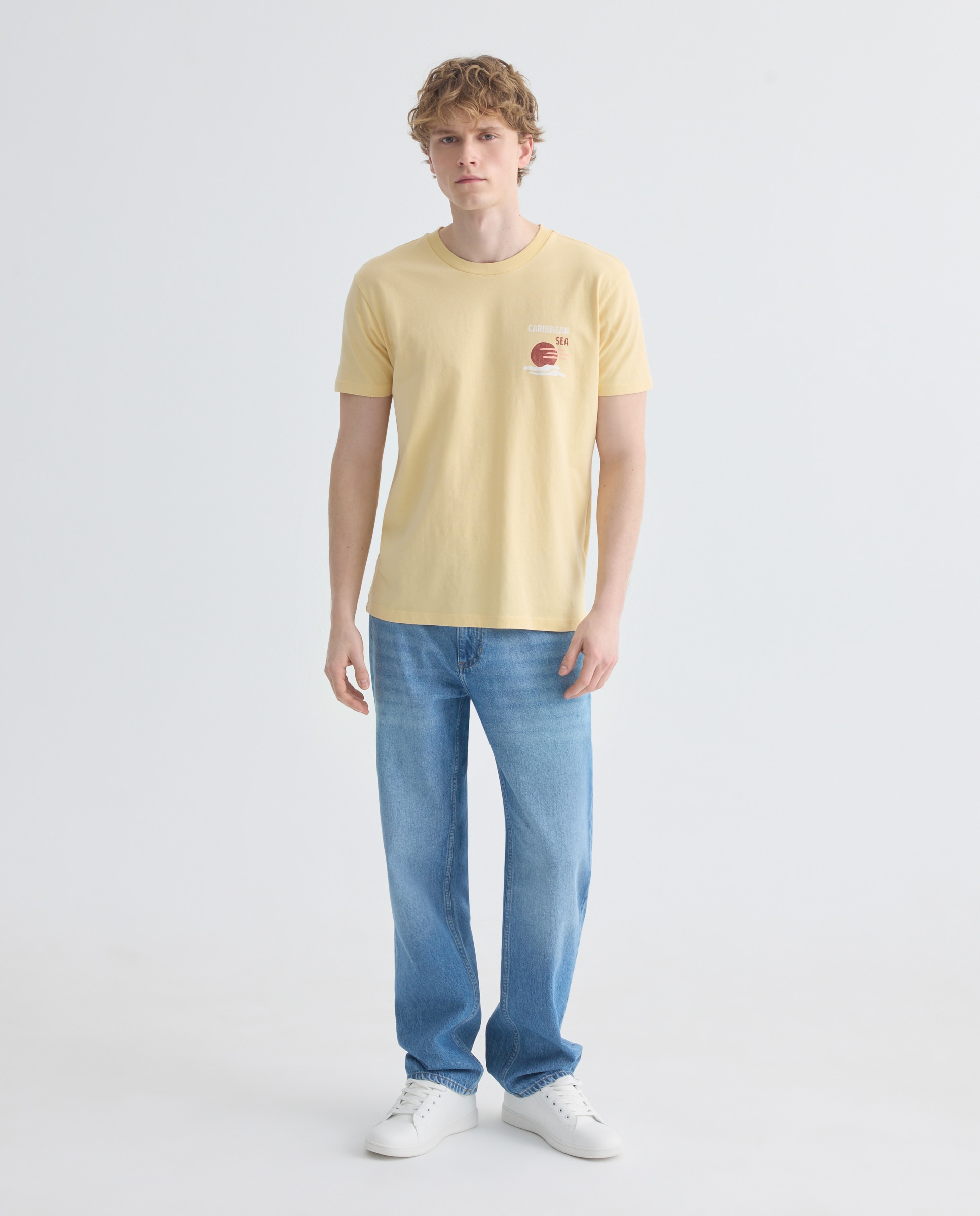 Camiseta de hombre manga corta CARIBBEAN SEA 310 Amarillo claro-1