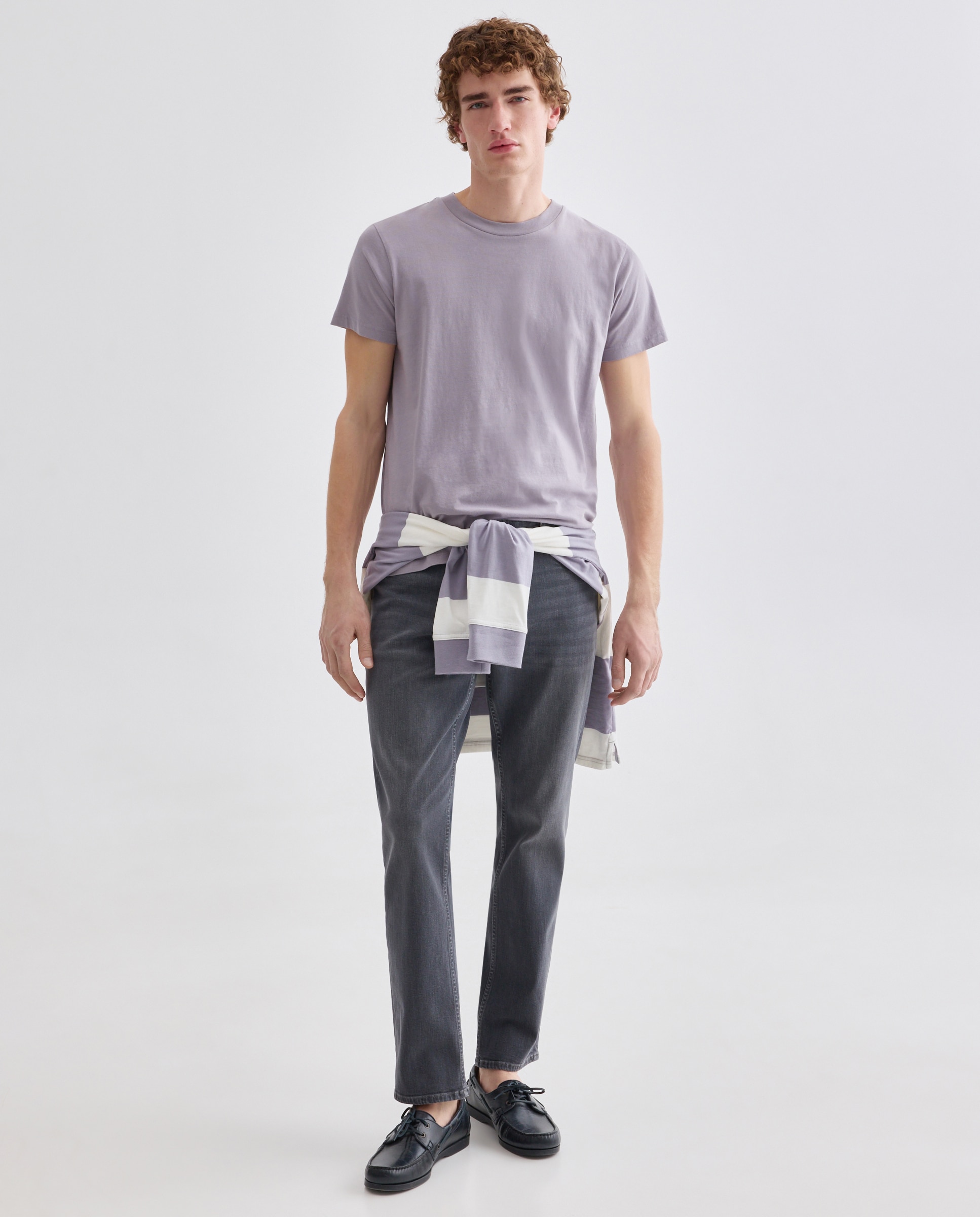 Camiseta de hombre manga corta cuello caja lisa 283 Lavanda-2
