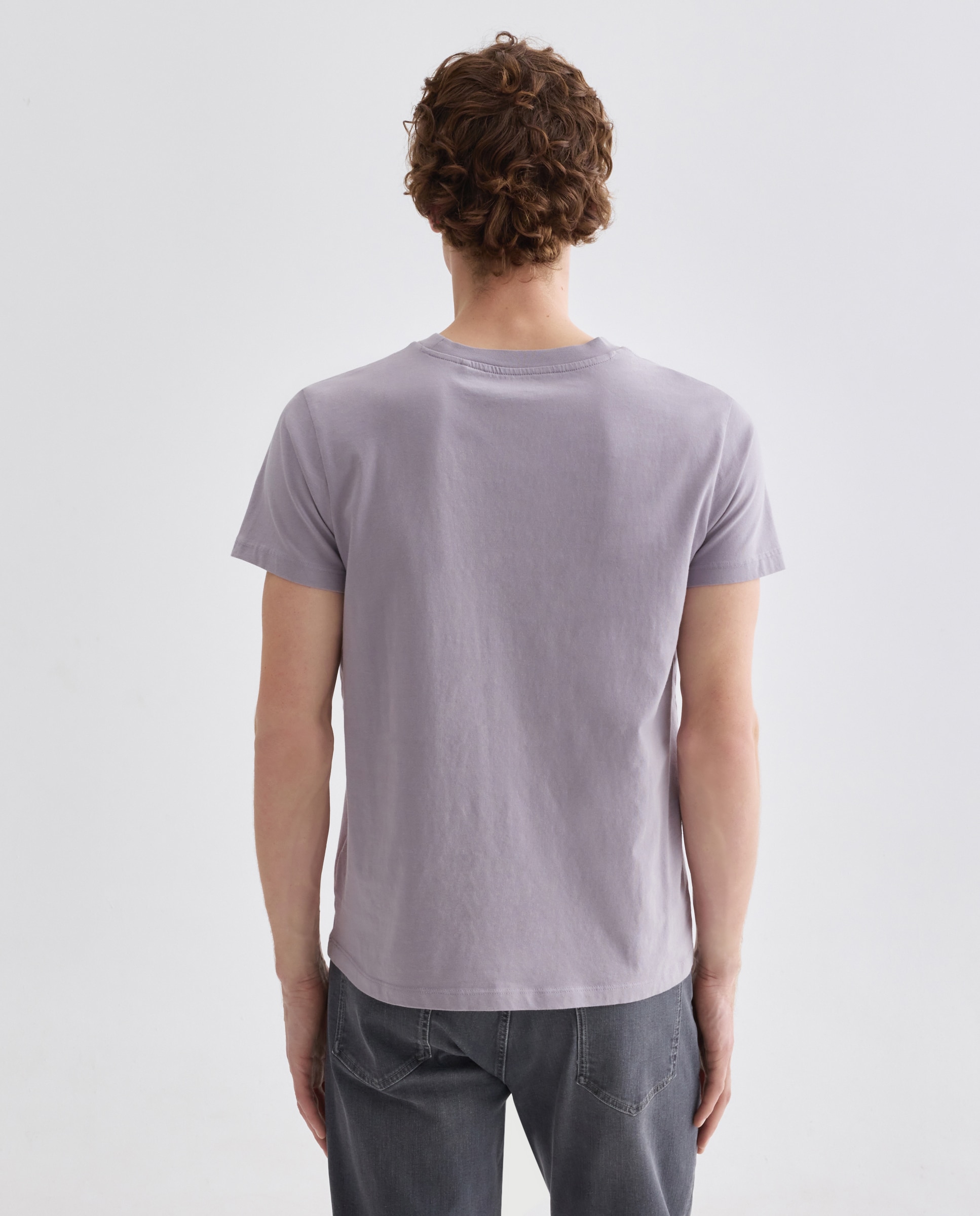 Camiseta de hombre manga corta cuello caja lisa 283 Lavanda-3