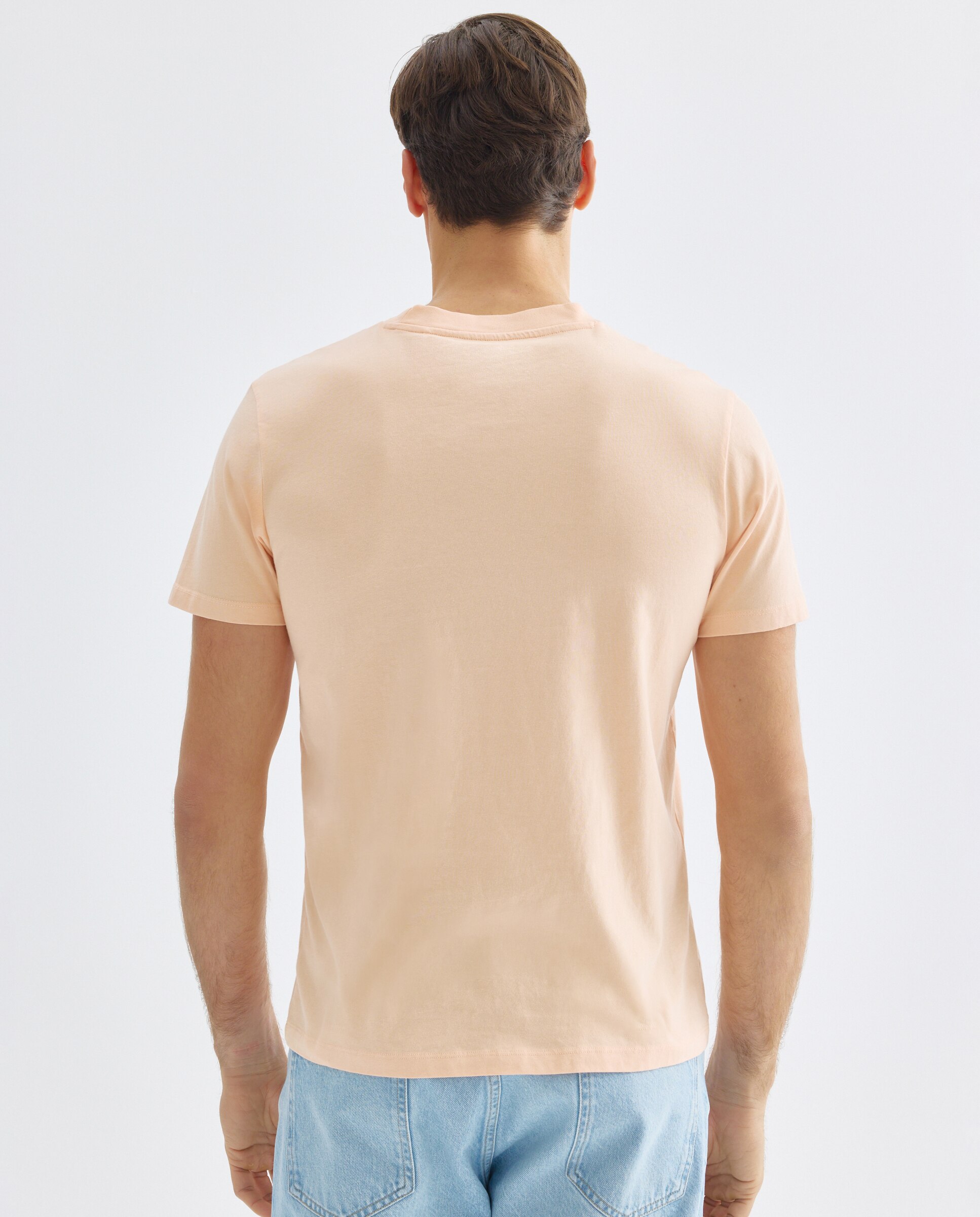 Camiseta de hombre manga corta cuello caja lisa 660 Naranja-3