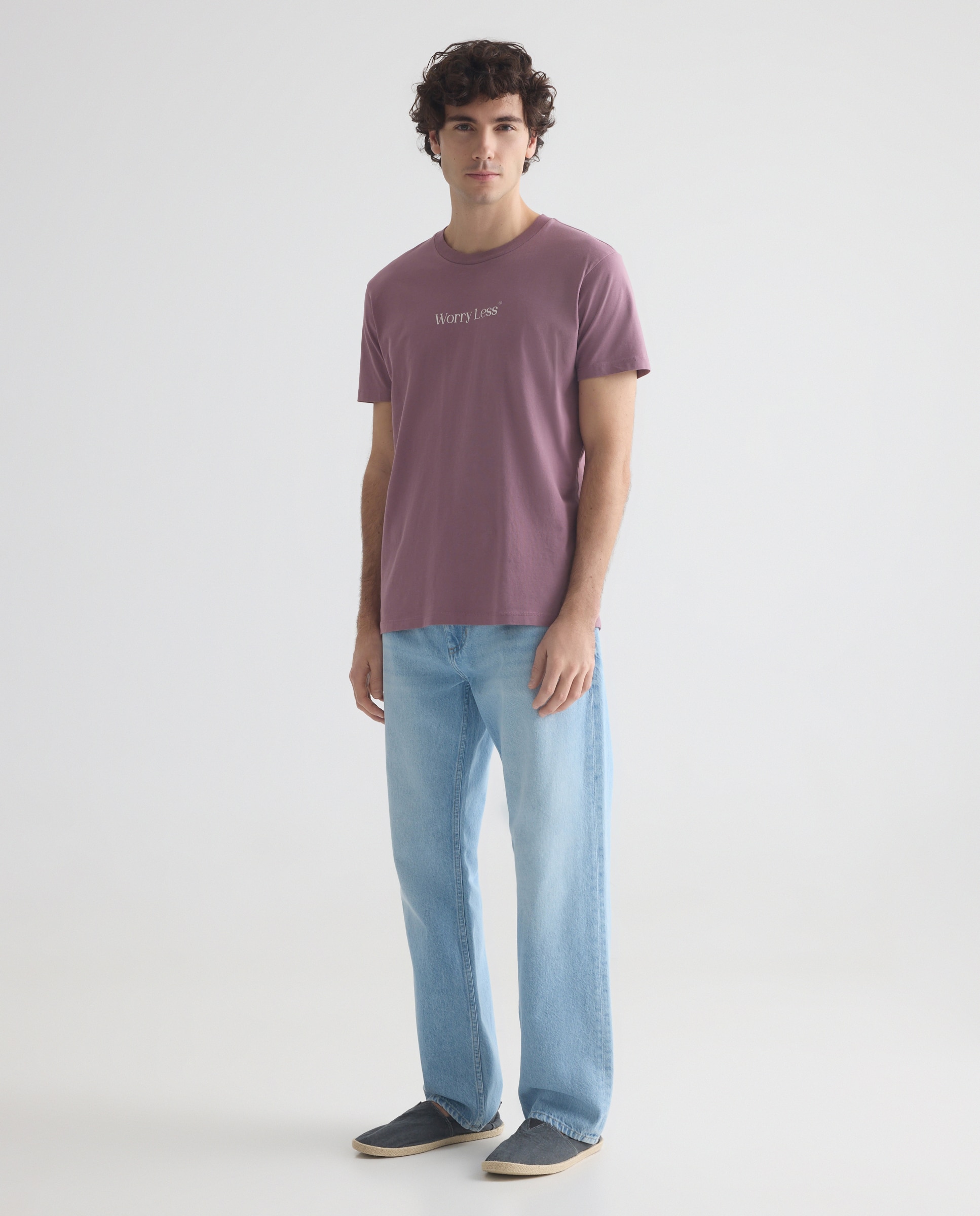 Camiseta de hombre manga corta Worry Less 282 Malva-2