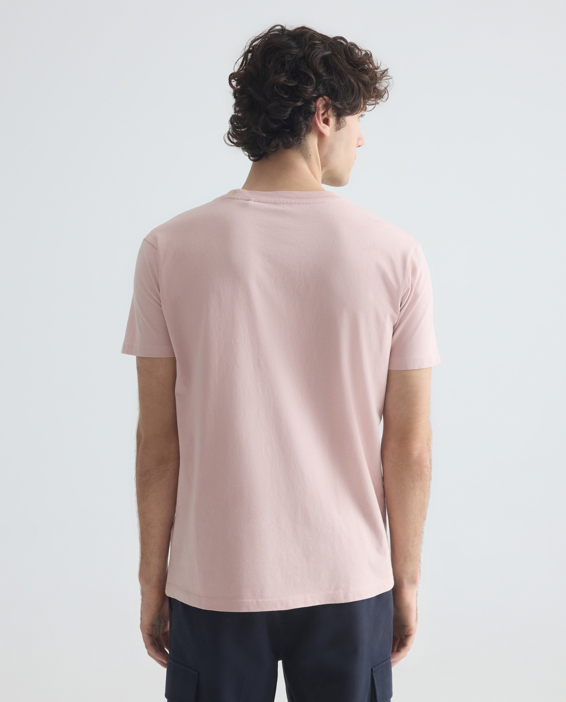Camiseta de hombre manga corta Palmera Rosa claro-3