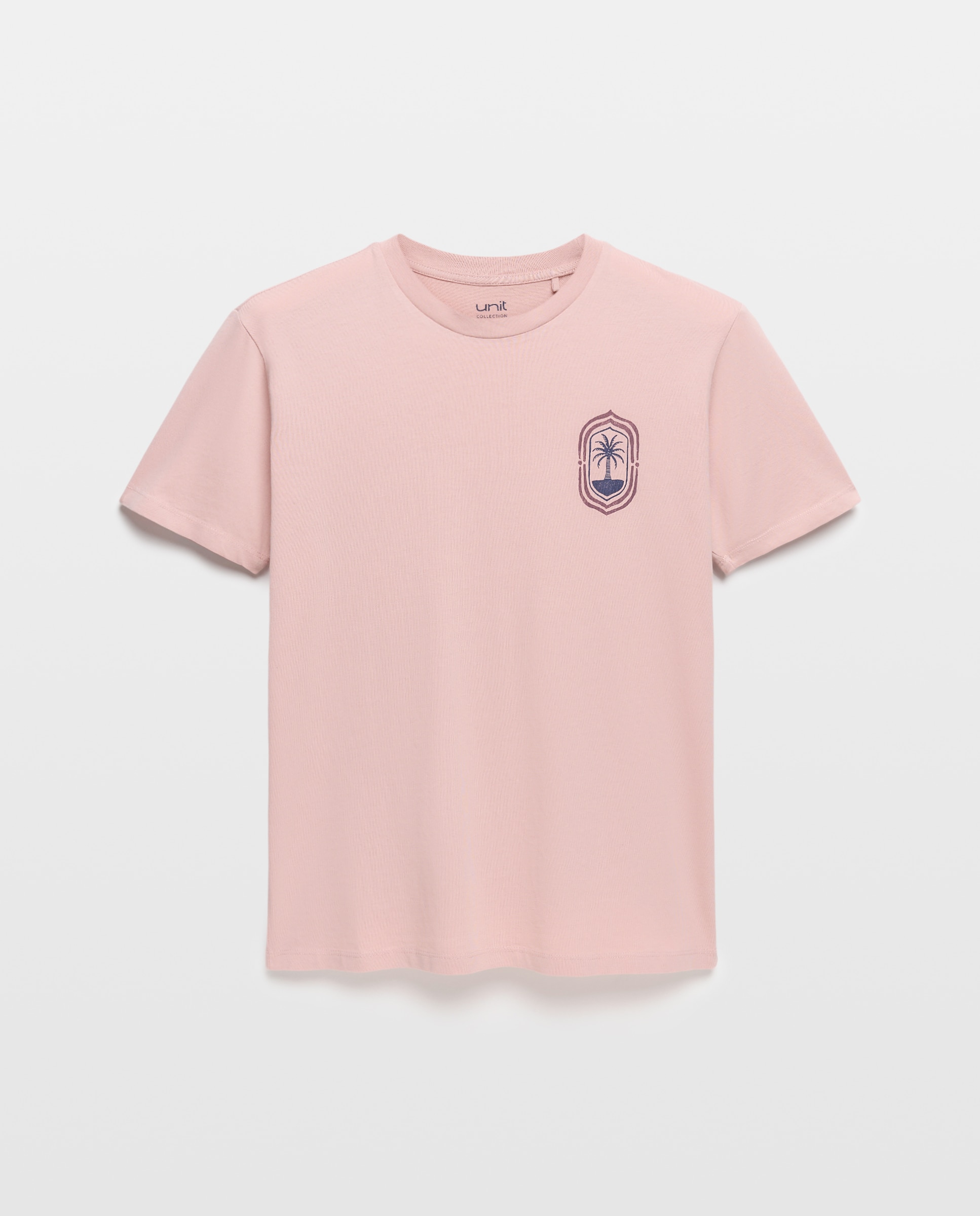 Camiseta de hombre manga corta Palmera Rosa claro-4